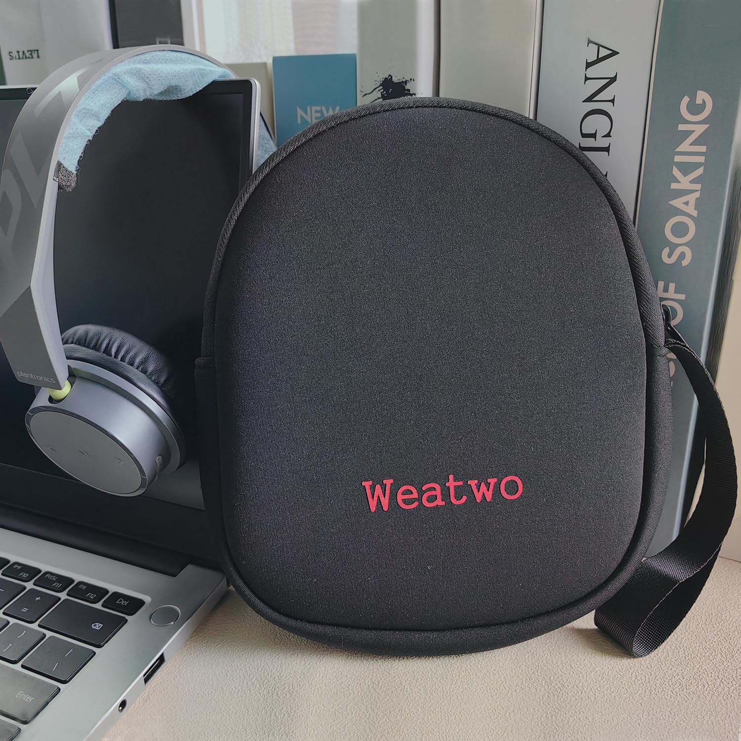 Premium Neoprene Headphone Storage Bag - Lightweight Travel Case for Wired & Wireless Headsets - Compatible with Jabra Evolve 20/30/40/65/75 & Plantronics Blackwire 3210/3220/3320/CS510 - Perfect for Office, Commuting & Travel Protection