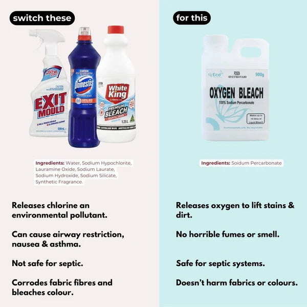 Naturally Better Oxygen Bleach 900g - Eco-Friendly Stain Remover for Laundry, Household Cleaning & Whitening - Perfect for Clothes, Carpets & Tough Stains