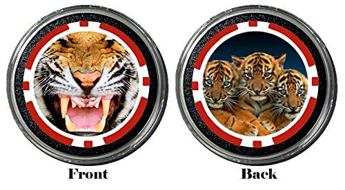 Premium Card Guard - Tiger Design Poker Chip & Card Protector for Texas Hold'em - Perfect for Casino Nights, Home Games & Poker Tournaments