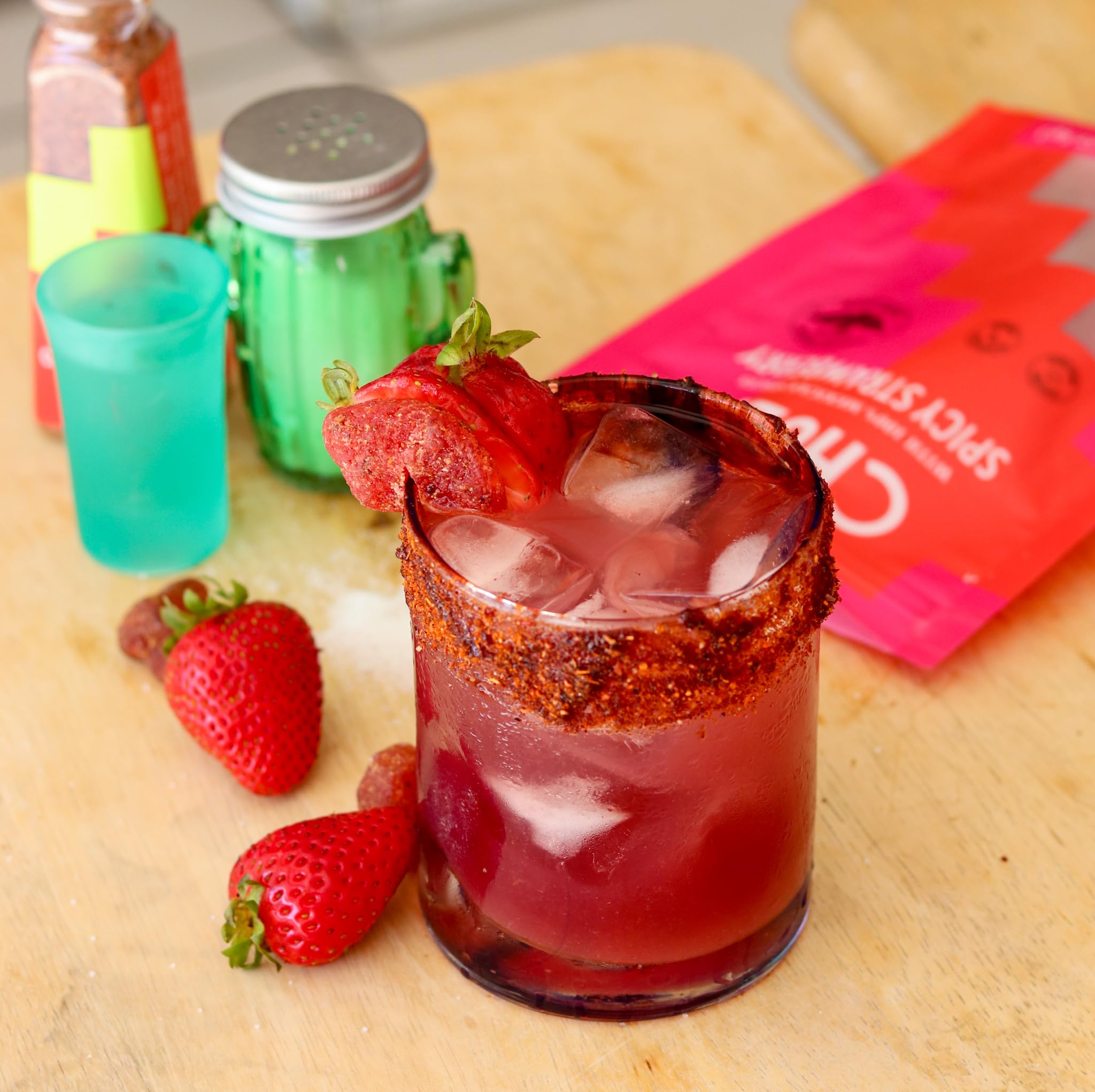 Spicy Dried Strawberries with Chili - 2 Pack | Mexican Candy Snacks for Adults & Kids | Natural Dehydrated Strawberries | Perfect for Parties, Movie Nights & Lunchbox Treats