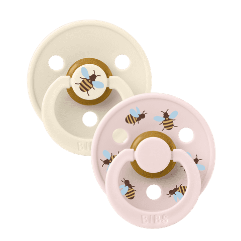 BIBS Size 1 & 2 Latex Pacifiers - Urban Garden Design, Twin Pack for Newborns & Infants - Perfect for Soothing, Daycare & On-the-Go Parenting