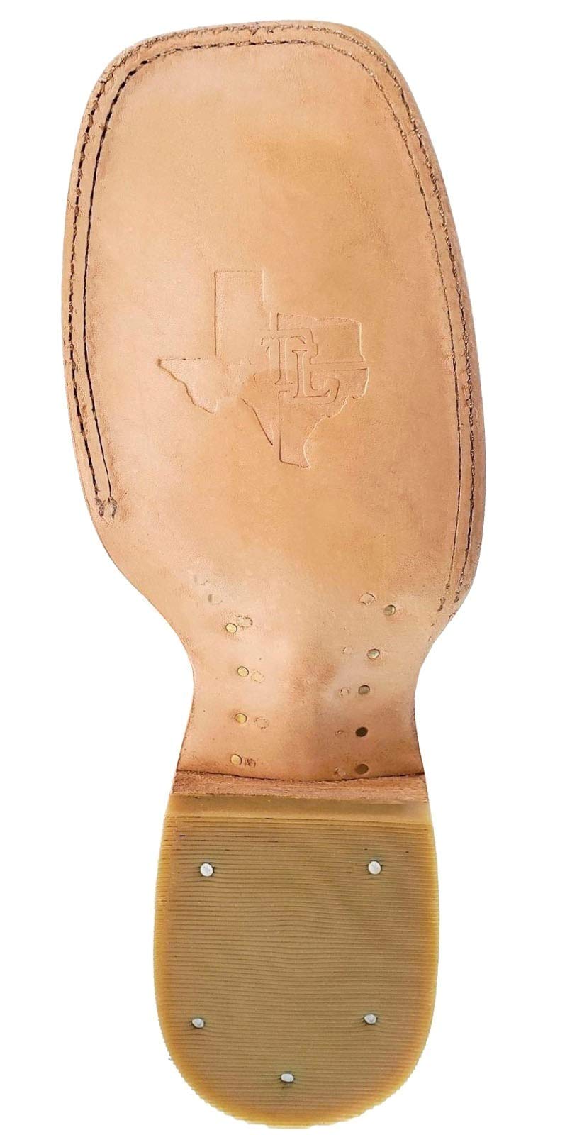Texas Legacy Men's Blue Western Leather Cowboy Boots with Ostrich Quill Print - Square Toe 7.5 E US - Perfect for Rodeo, Country Dancing & Western Fashion