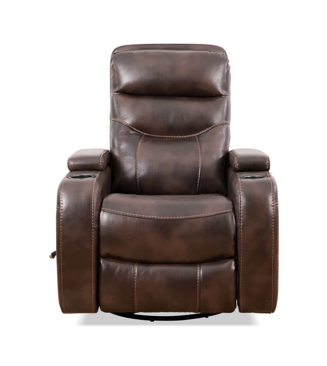 Brown Haven Swivel Recliner Chair - 360 Degree Swivel, Power Lift, Padded Armrests & Lumbar Support - Perfect for Living Room, Home Theater & Office Comfort