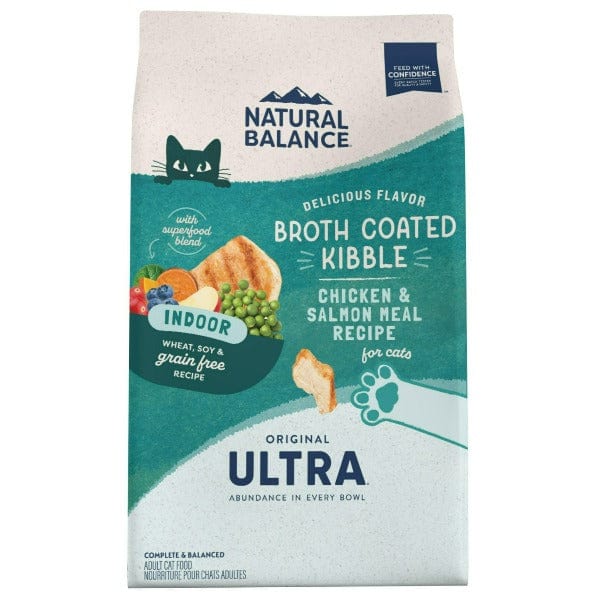 Natural Balance Original Ultra Indoor Chicken & Salmon Meal Recipe Dry Cat Food - Premium High Protein Cat Food for Indoor Cats - Supports Healthy Digestion & Shiny Coat - Ideal for Adult Cats with Sensitive Stomachs