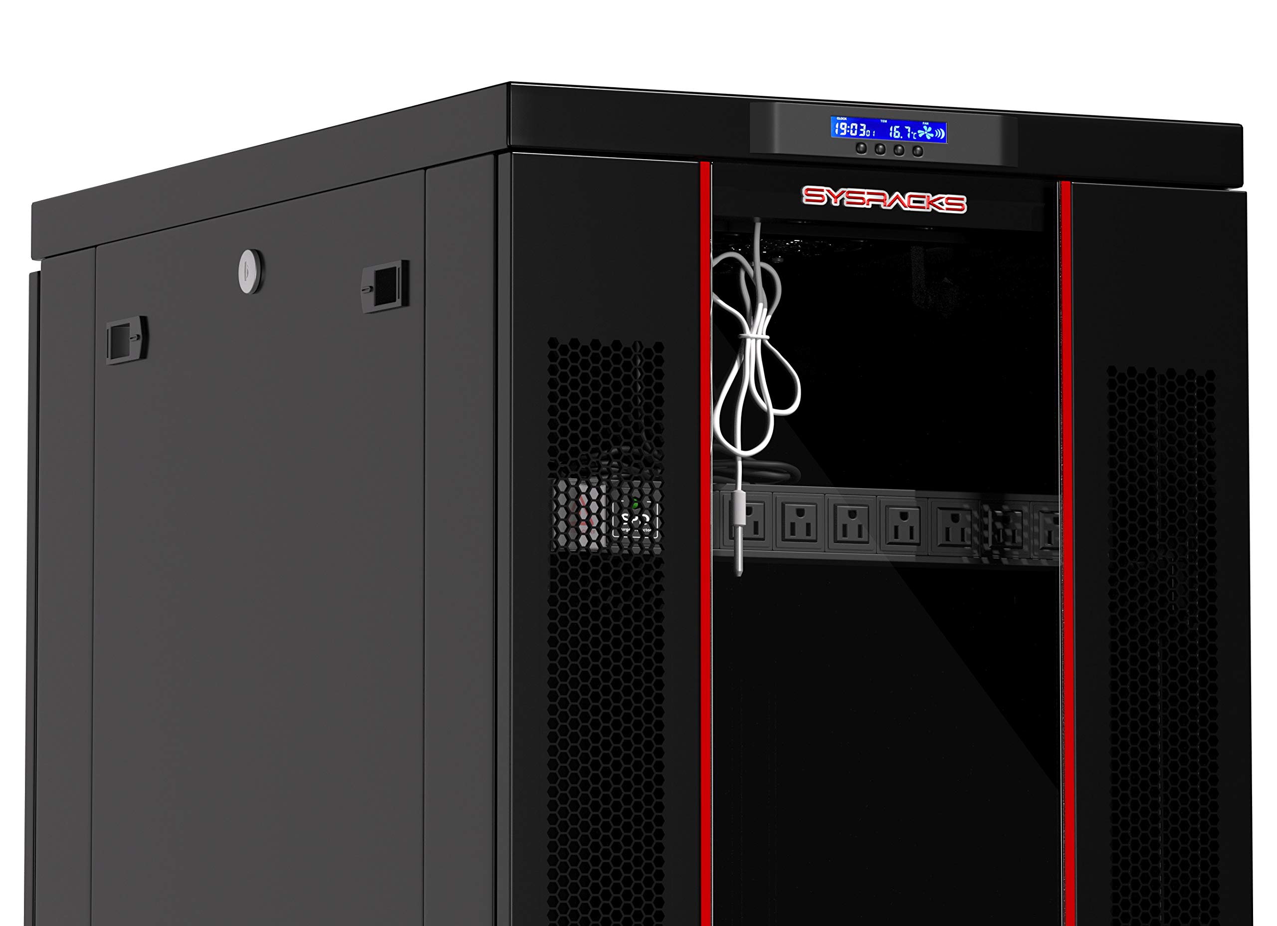 Sysracks 37U Server Rack Cabinet with Locking Doors - 24