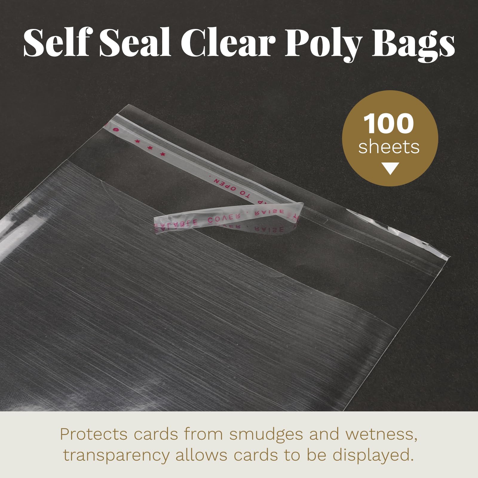 Goefun 100 Pack 5x7 Blank White Folded Cardstock & A7 Envelopes with Clear Cello Bags - Self Seal Invitation Cards for Wedding, Birthday, Greeting Cards - Perfect for DIY Crafts, Party Invitations, Thank You Notes and Stationery Projects