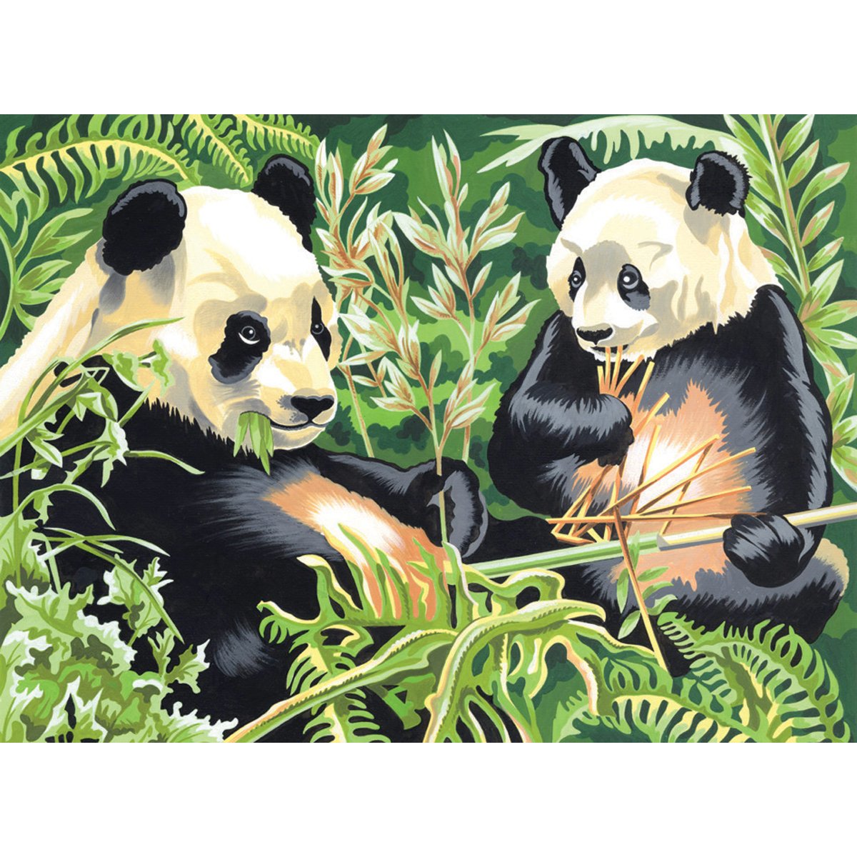 Reeves Large Acrylic Painting by Numbers Kit - Cute Panda Art for Beginners | DIY Home Decor & Relaxation Activity