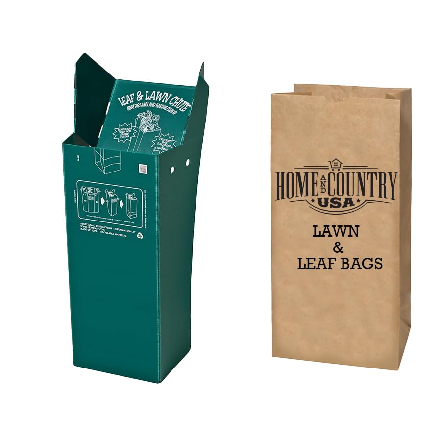 30 Gallon Leaf and Lawn Chute with 5 Paper Bags - Yard Waste Collection for Easy Fall Cleanup and Gardening