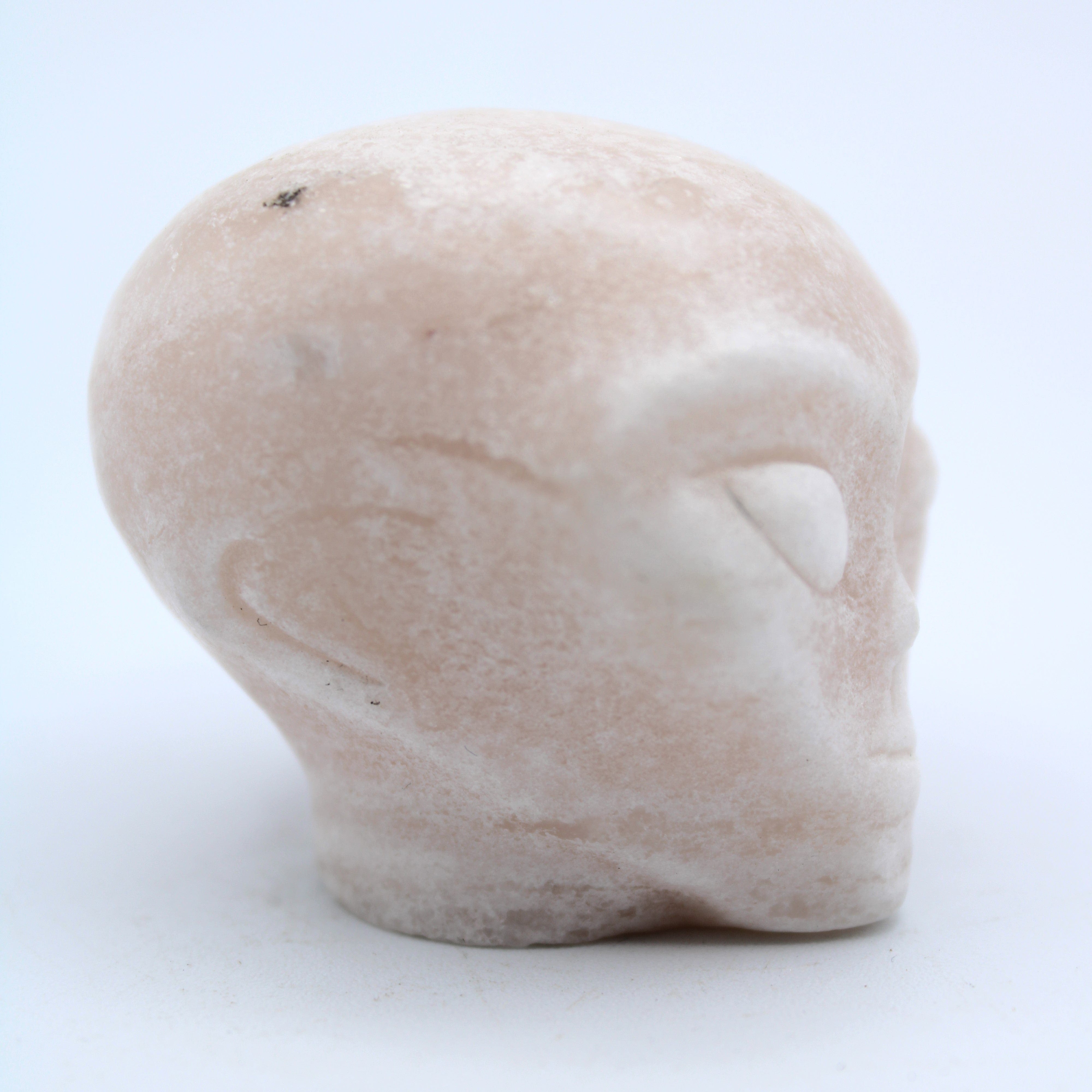 Calcite Alien Head Sculpture - Unique Home Decor & Collectible - Perfect for Sci-Fi Fans, Office Desk Display & Gift Ideas