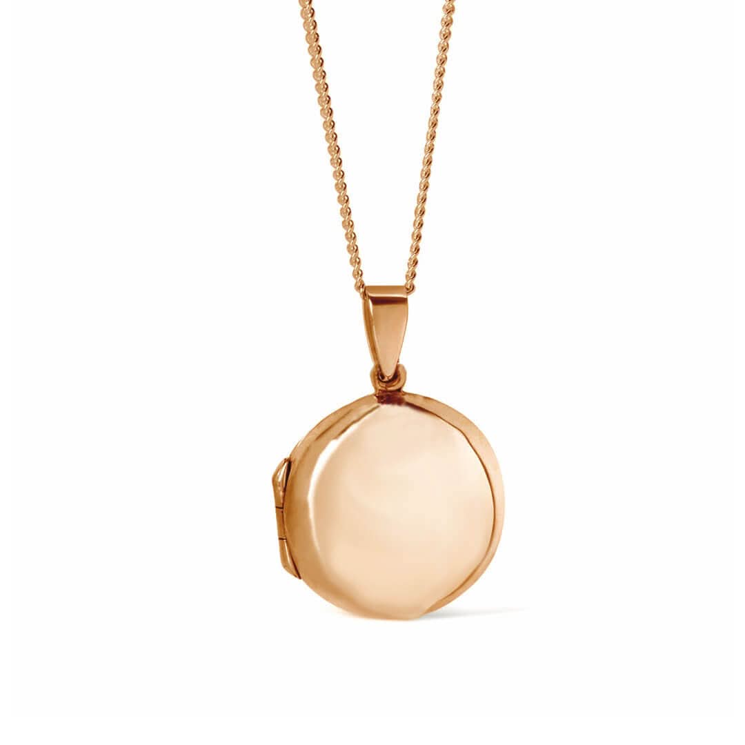 Rose Gold Men's Round Locket Necklace - Personalized Photo Pendant for Gifts, Anniversaries & Special Occasions | Perfect for Engagements, Weddings & Valentine's Day