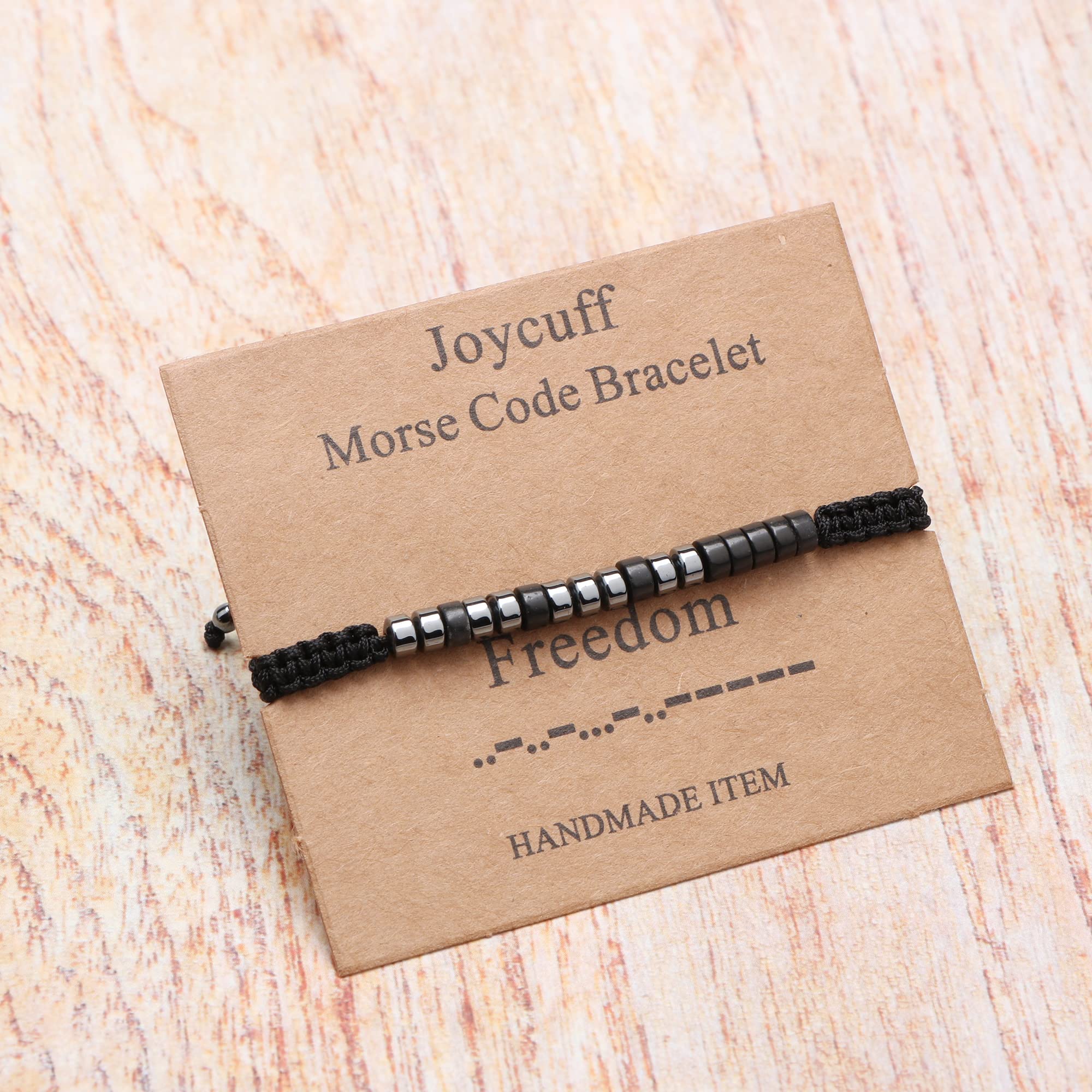 JoycuFF Morse Code Bracelet for Women - Inspirational Secret Message Jewelry, Funny Gift for Girls, Christmas & Birthday Present - Perfect for Everyday Wear, Date Nights & Special Occasions