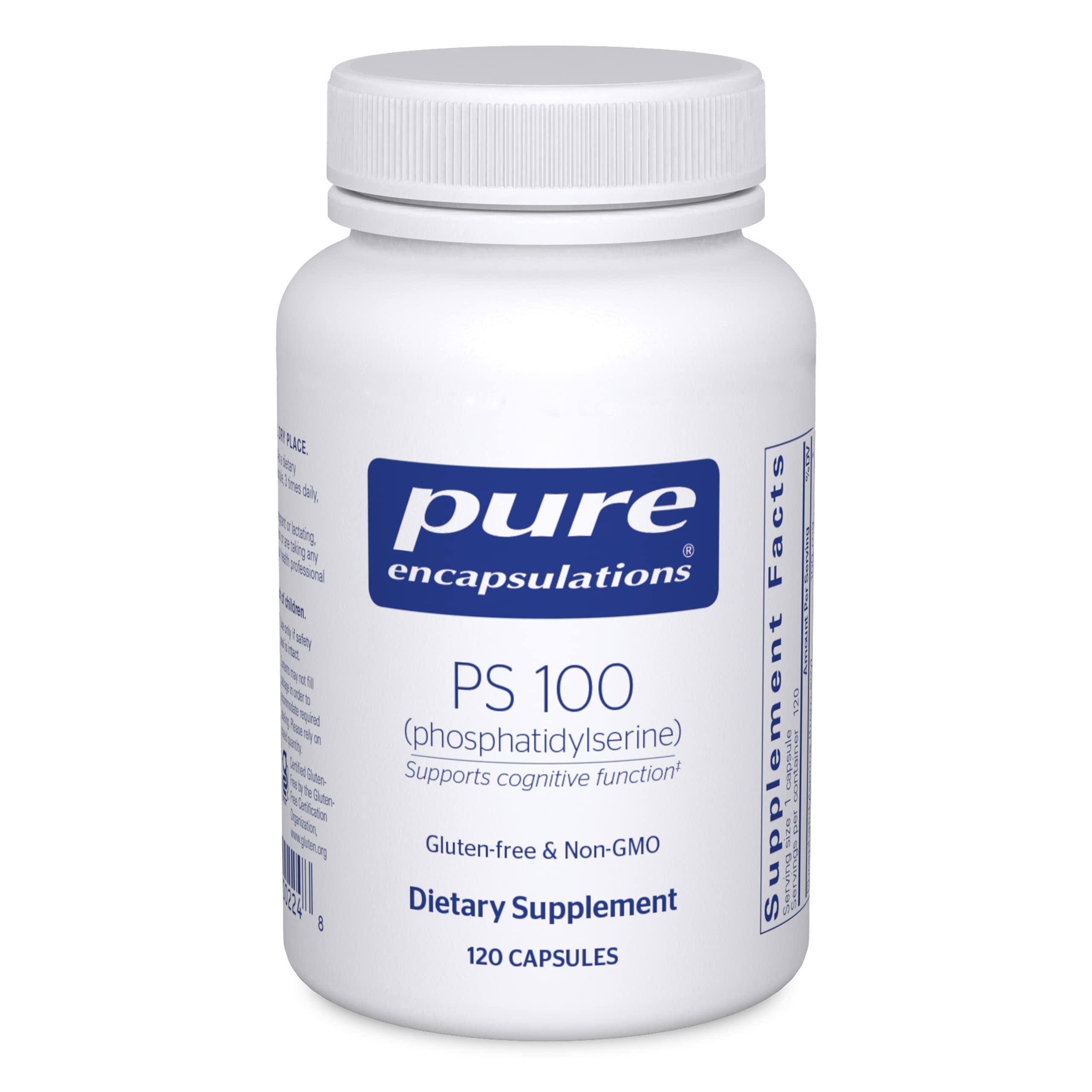 Pure Encapsulations PS 100 Phosphatidylserine Supplement - 120 Capsules for Brain Health, Memory Support & Cognitive Function* | Ideal for Students, Professionals & Seniors