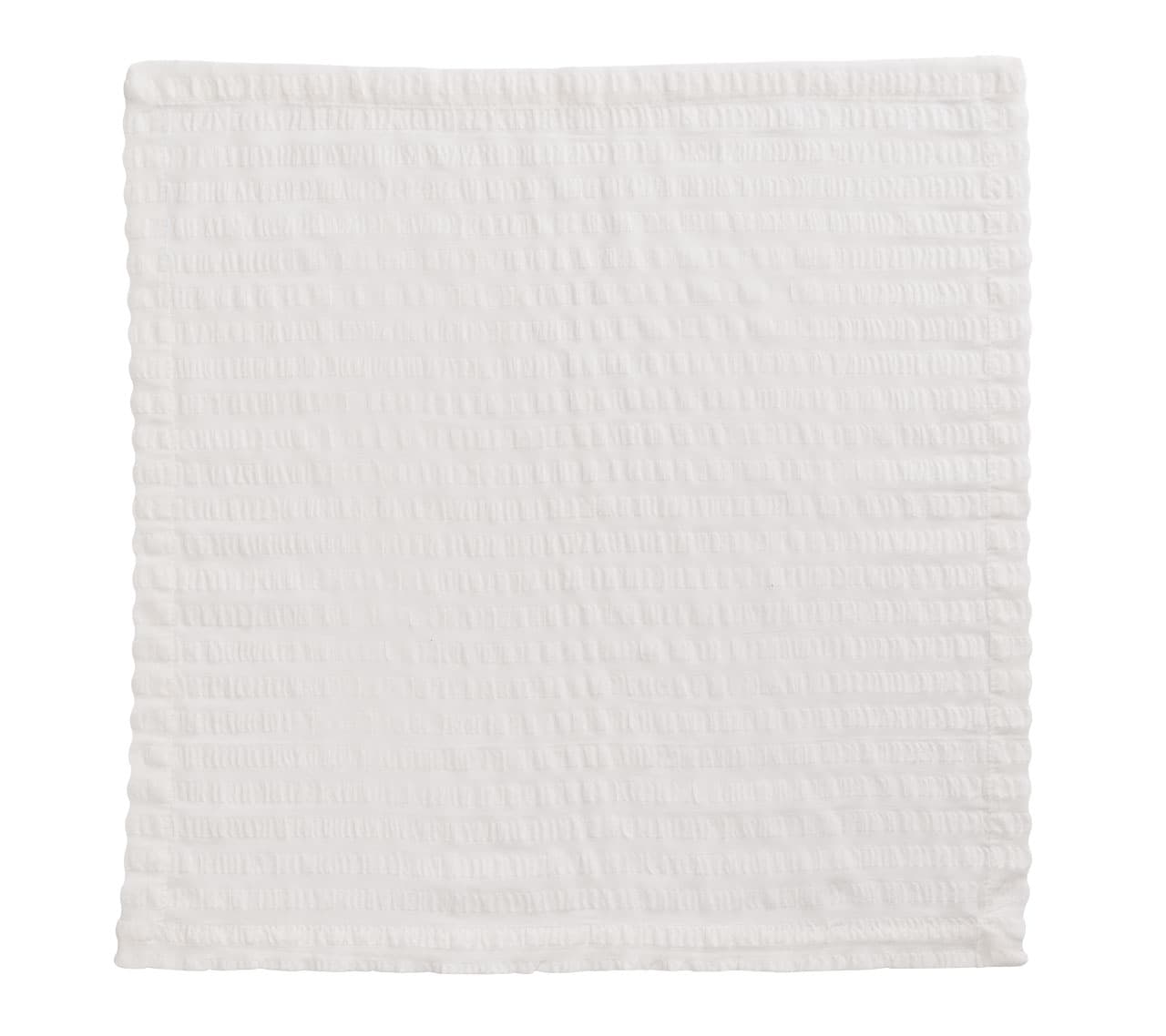 Premium White Seersucker Napkins - Soft & Absorbent Cotton Table Linens for Summer Dining, Picnics & Outdoor Parties