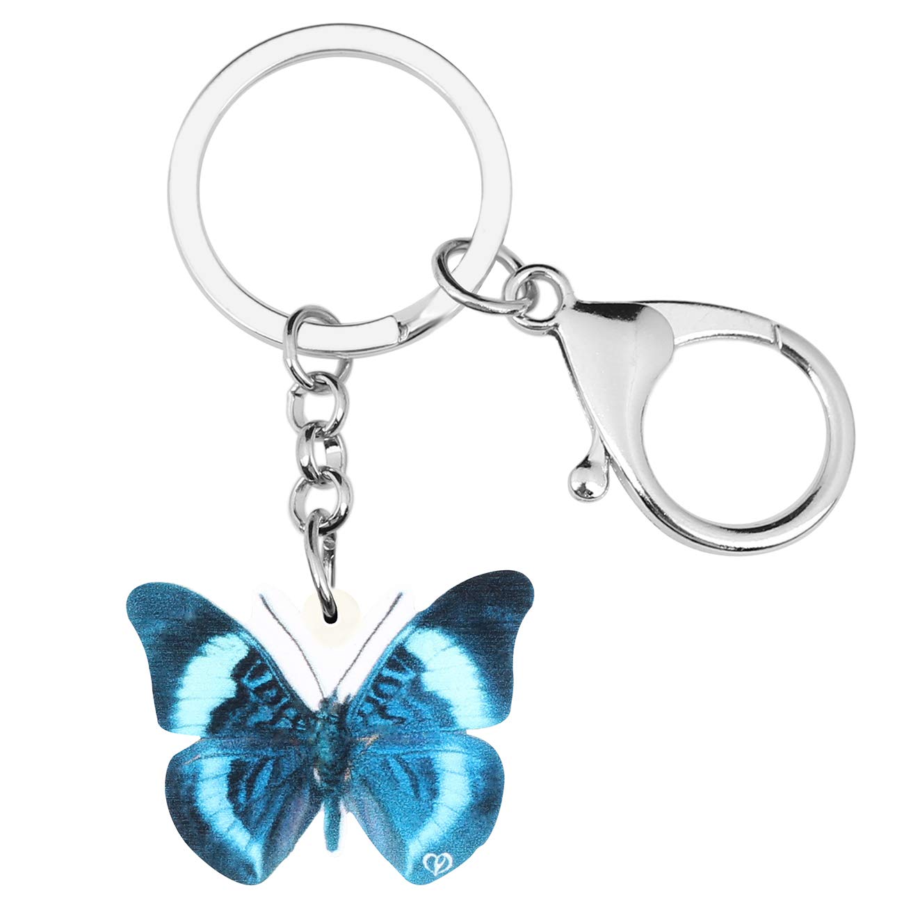 DOWAY Acrylic Colorful Floral Morpho Butterfly Keychain - Cute Insect Keyring for Women & Girls - Perfect for Handbags, Purses, Belts & Backpack Decor - Great Gift for Birthday, Party & Travel Accessories