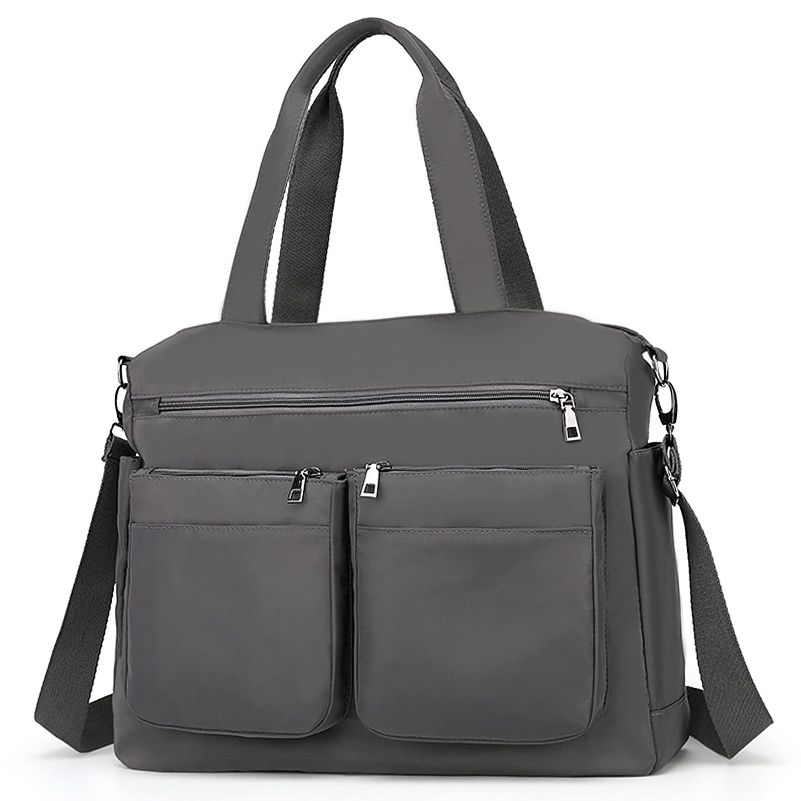 DIRRONA Women's Lightweight Nylon Crossbody Bag with Multiple Pockets - Stylish Shoulder Purse for Travel, School, Work & Daily Use (Grey) | Perfect for Commuting, Shopping & Casual Outings