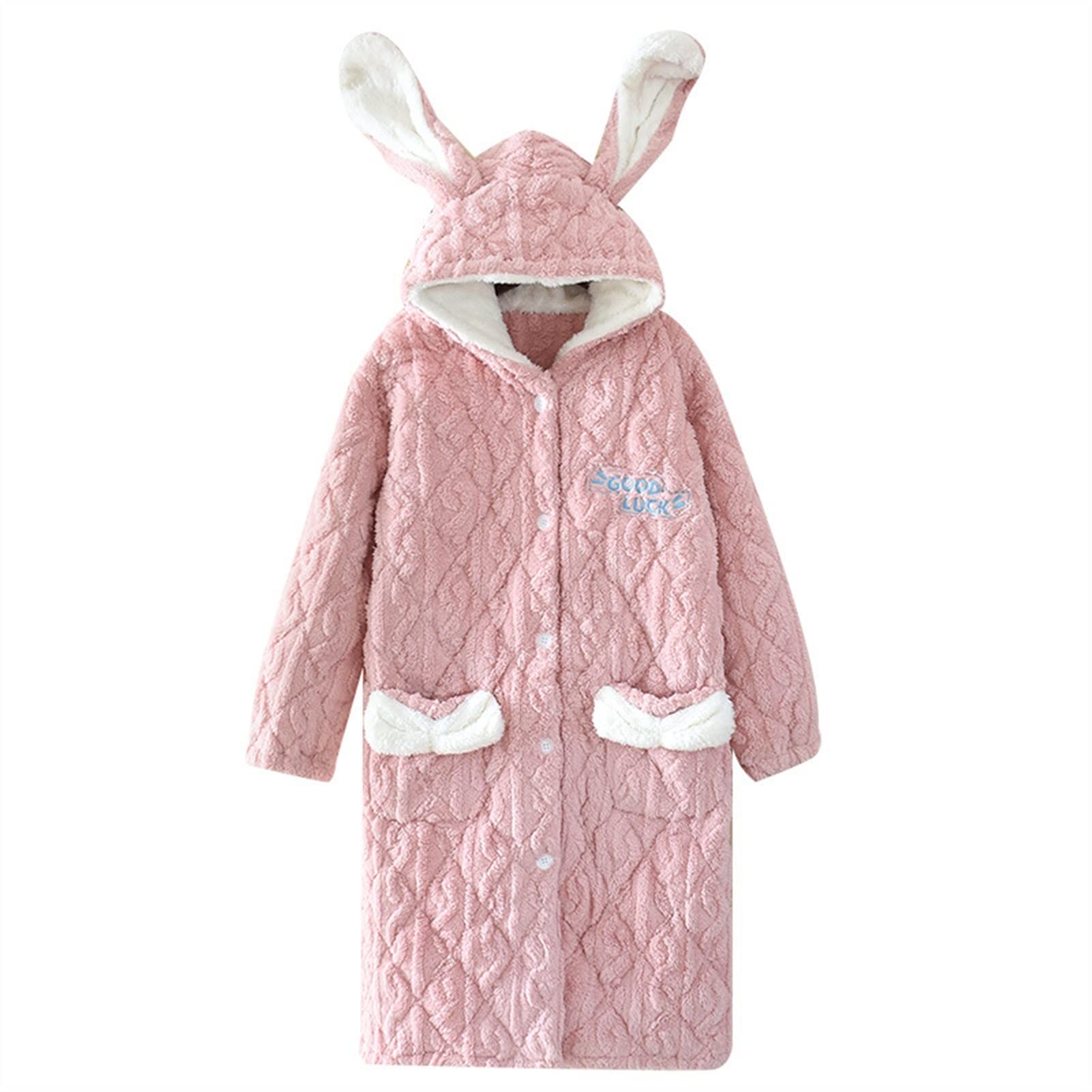 Soft Coral Velvet Pajamas for Women - Cute Hooded Loungewear Set, Plus Size Winter Sleepwear & Cozy Home Outfit | Perfect for Relaxing, Sleeping and Cold Weather Comfort