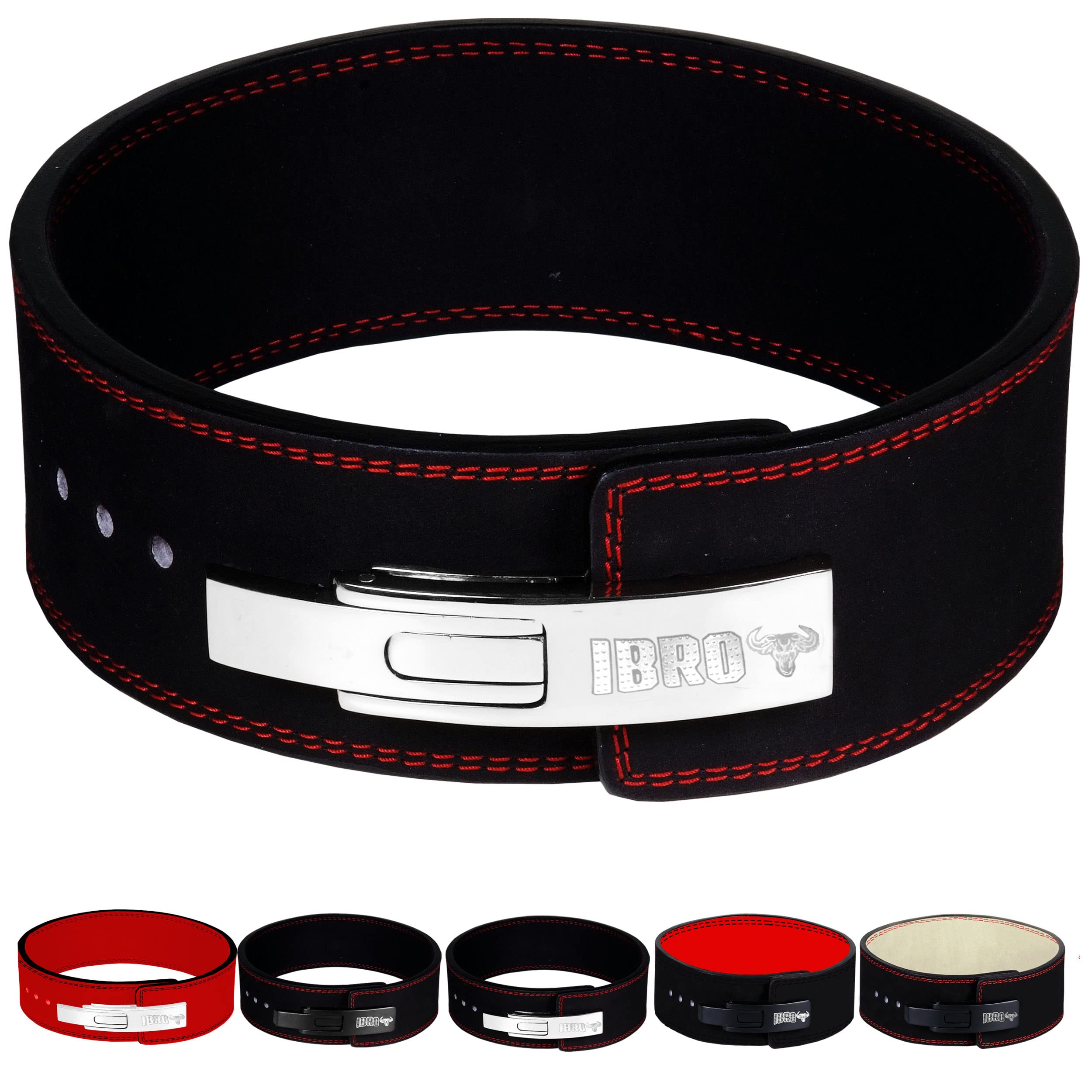 IBRO Powerlifting Lever Gym Belt – 10MM & 13MM Heavy Duty Genuine Leather Weight Lifting Belt for Men – Perfect for Squats, Deadlifts, Bodybuilding, Powerlifting & Strongman Training – IPF Approved Gym & Competition Use