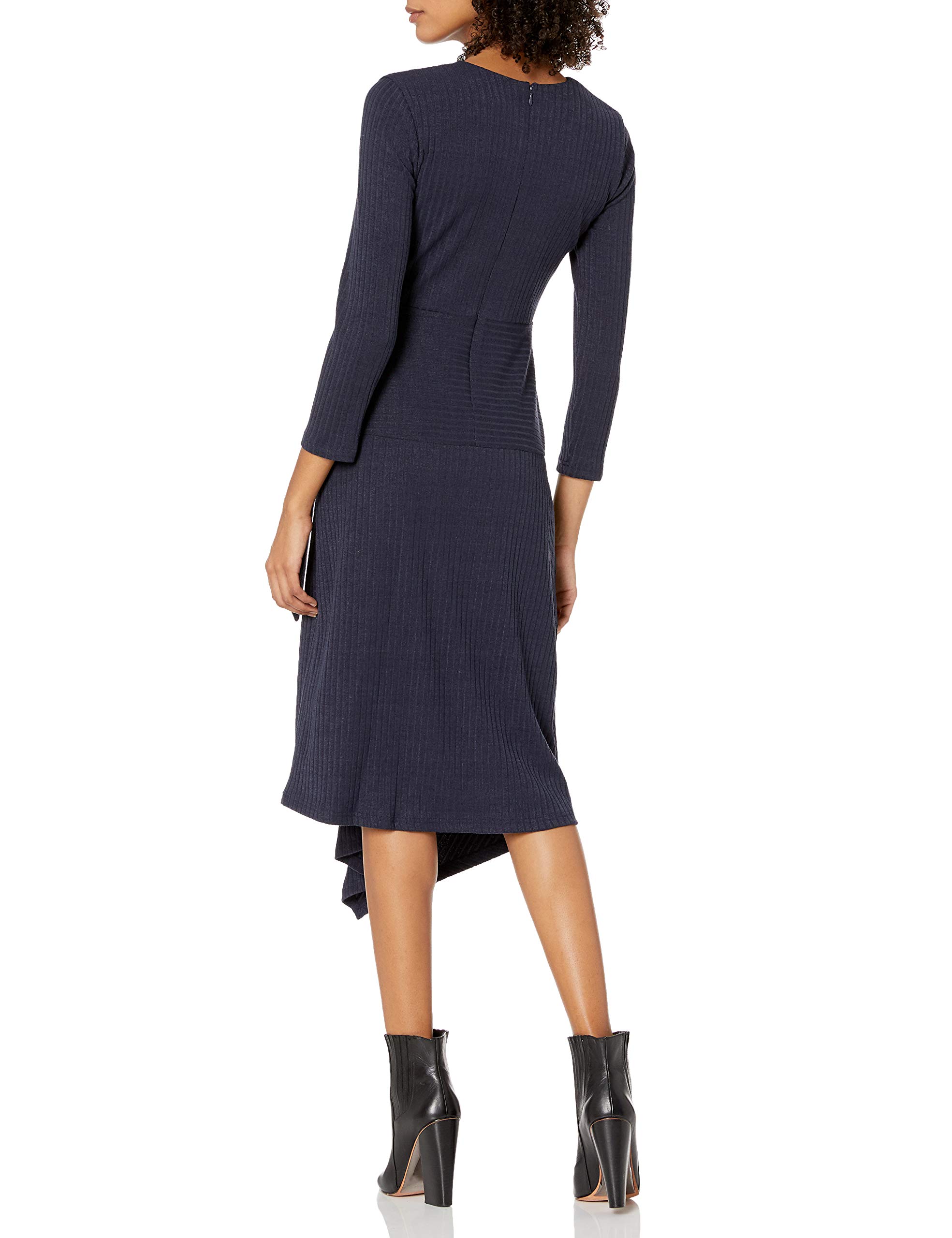 Sam Edelman Women's Belted Asymmetrical Faux Wrap Dress - Elegant Flowy Midi Dress for Work, Date Night & Special Occasions | Plus Size Options Available