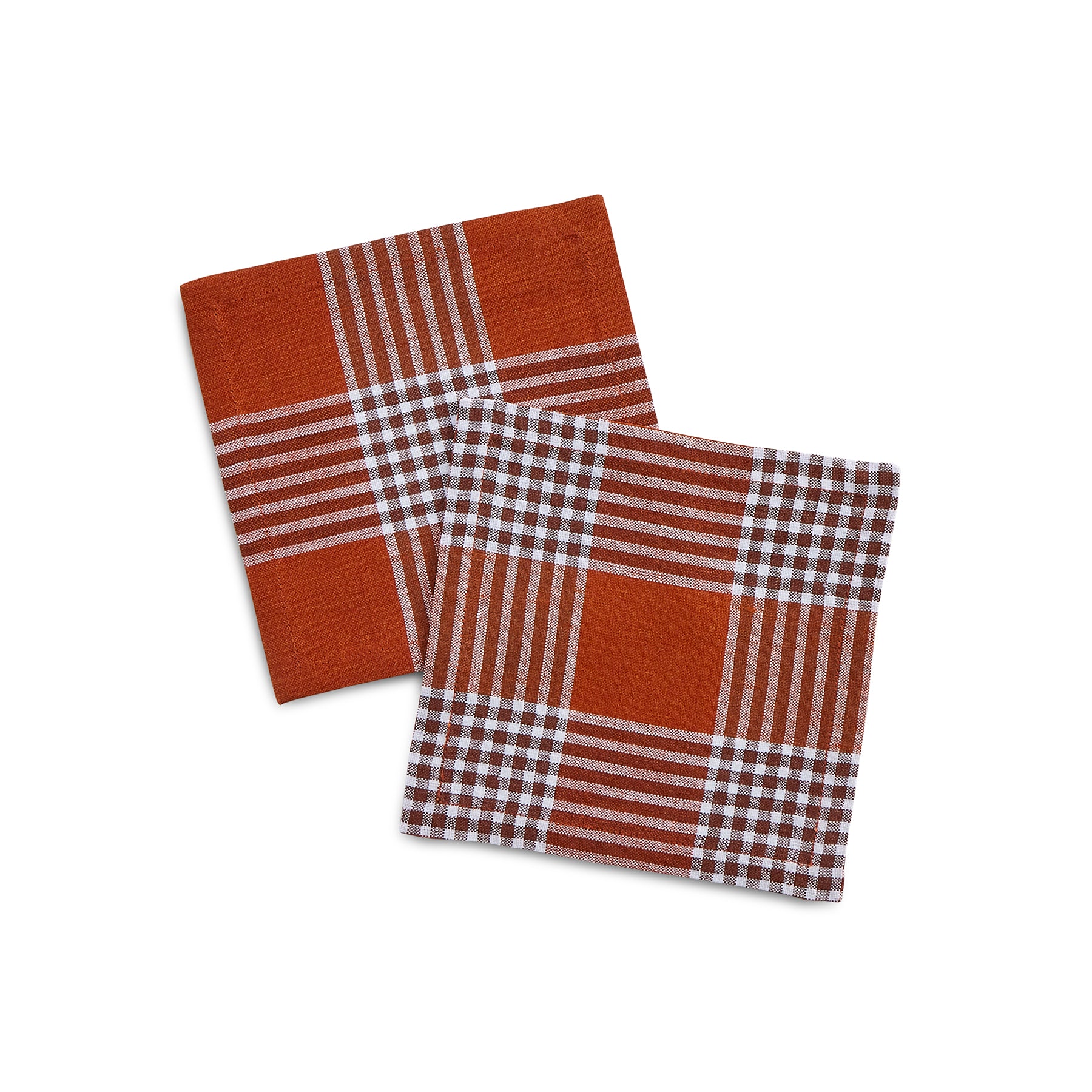 Premium Glen Check Cocktail Napkins - Set of 12 Elegant Bar Accessories for Parties, Weddings & Home Entertaining
