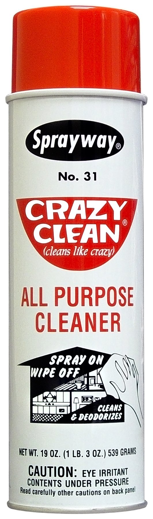 PLZ AEROSCIENCE Sprayway SW031 Crazy Clean Multi-Surface Cleaner, 19 oz (Gray) - Powerful Degreaser for Kitchen, Bathroom, Garage & Industrial Use