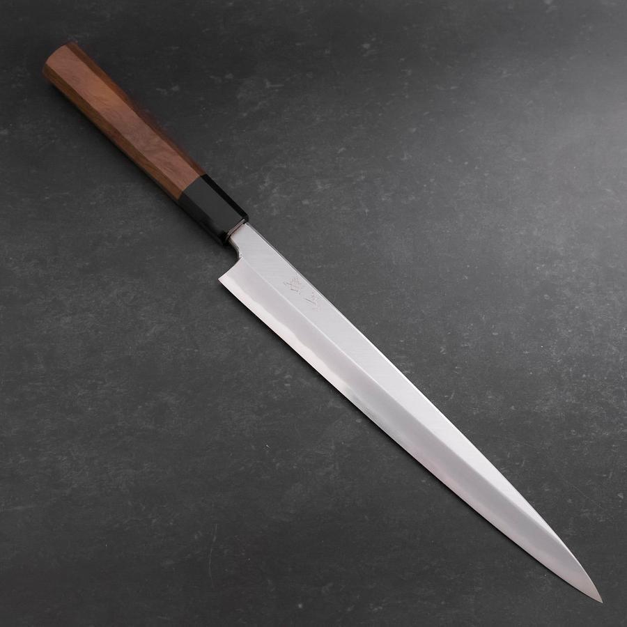Premium Yanagiba Sushi Knife - White Steel #2 Hon Kasumi Blade with Buffalo Walnut Handle (270mm) - Perfect for Sushi Chefs & Japanese Cuisine Preparation