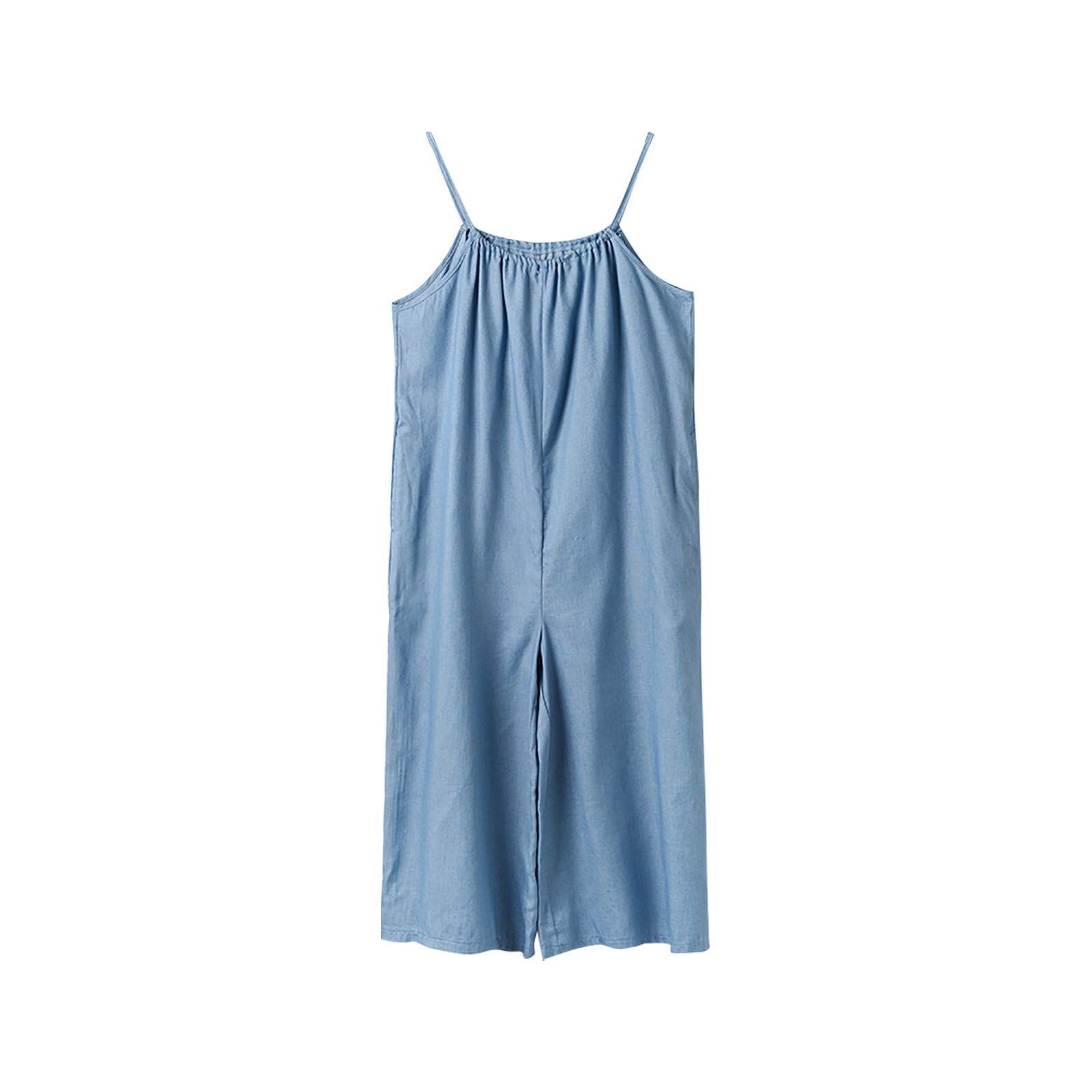 Tlzadwei Women's Summer Fashion Jumpsuit - Mid-Length Wide-Leg Romper with Suspenders | Casual Outfit for Beach, Vacation & Everyday Wear