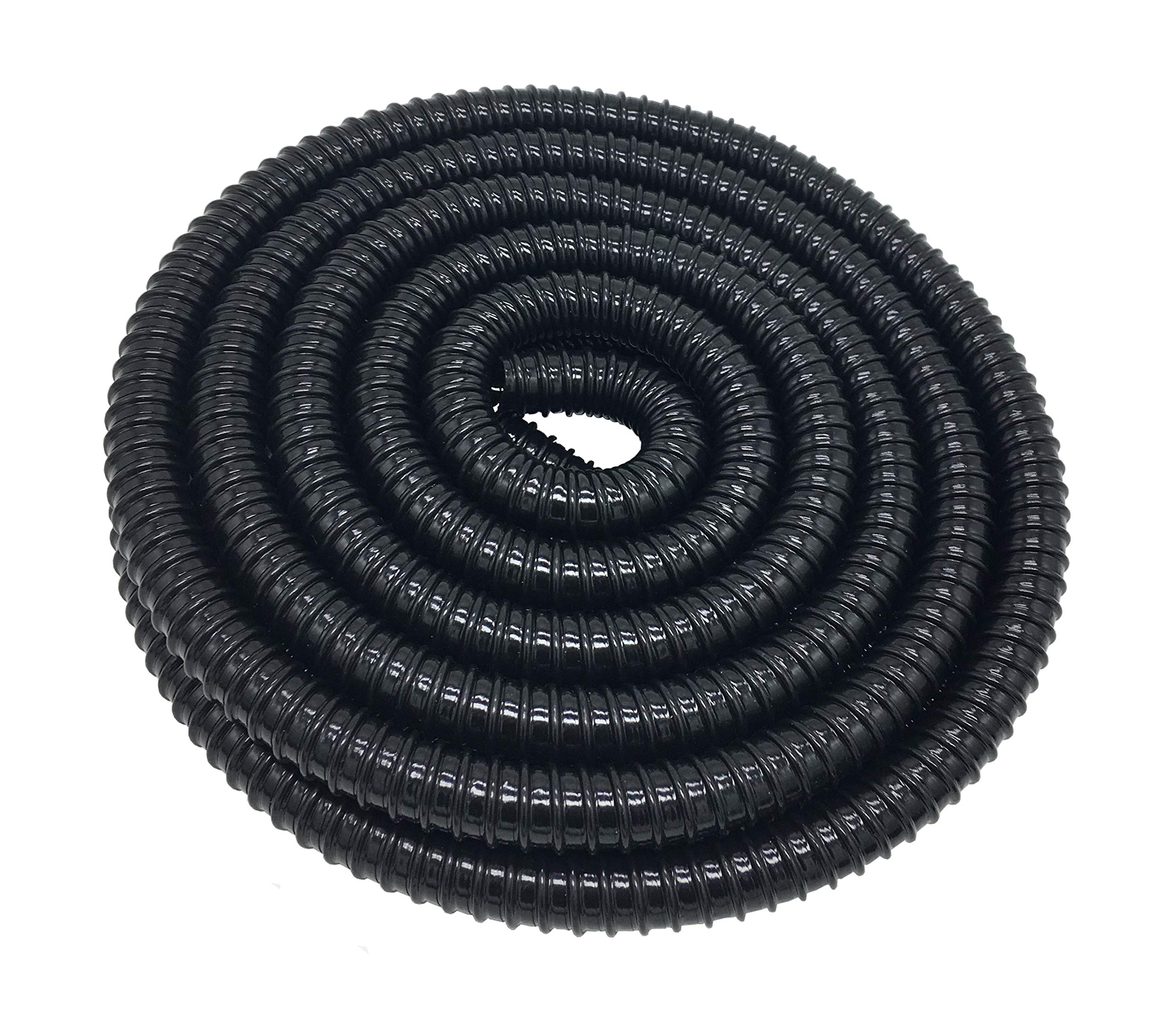 3/4 Inch ID Black PVC Corrugated Pond Tubing - 20 Feet Flexible Aquarium Hose for Waterfalls, Ponds & Fountains | Durable Water Feature Tubing for Outdoor Landscaping & Fish Tank Setup