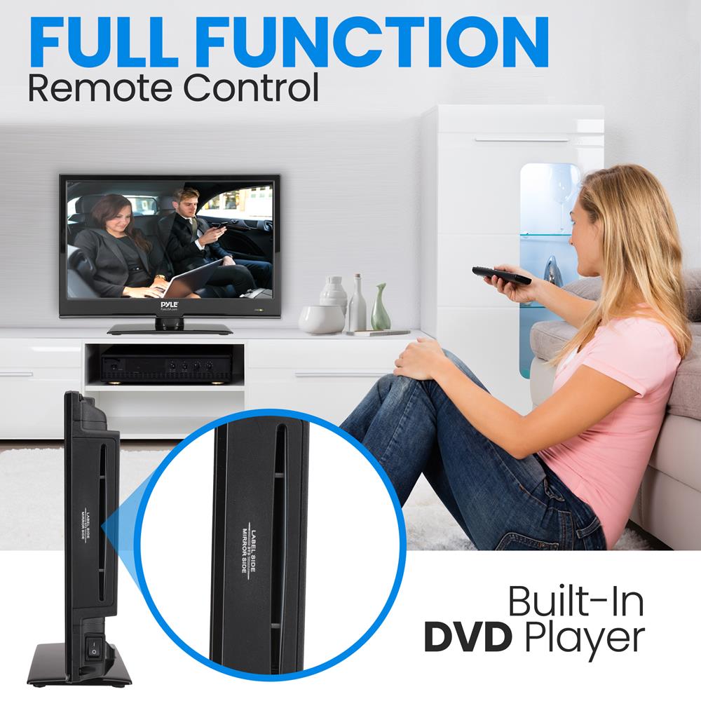 15.6 Inch LED RV Digital TV - Full HD 1080p Flat Screen Monitor for Campers, Motorhomes & Travel Trailers - Perfect for Road Trips & Outdoor Adventures