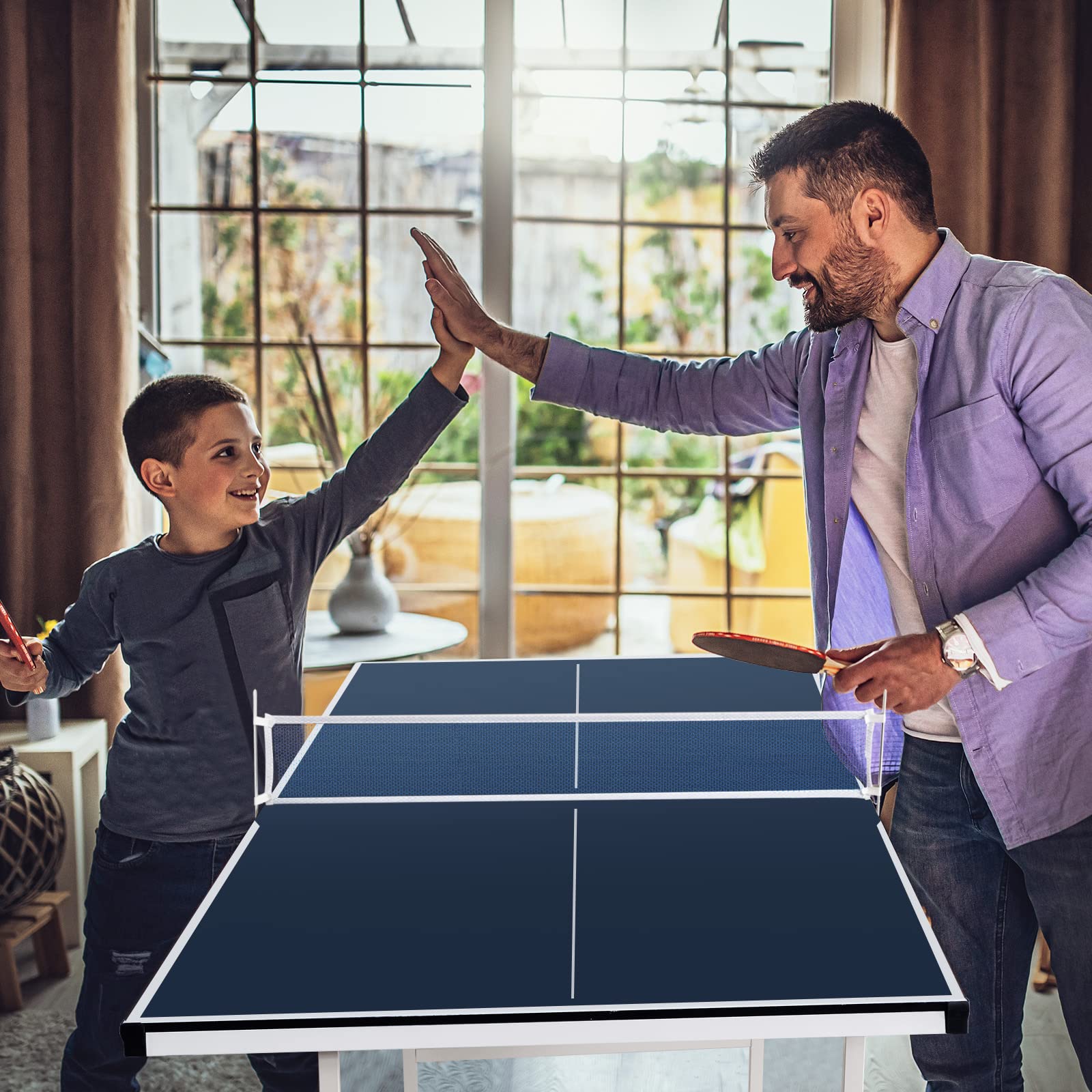 Professional Competition-Grade Ping Pong Table for Indoor & Outdoor Use - Regulation Size with Net & Paddles - Perfect for Home, Office, Backyard, and Club Tournaments