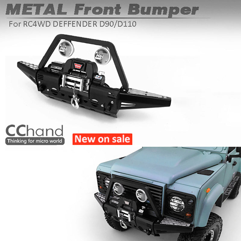 1/10 Scale Metal CC Hand Front Bumper Replacement Part for G2 D90 D110 RC Rock Crawler - Heavy Duty Off-Road Accessory for Trail & Competition Use