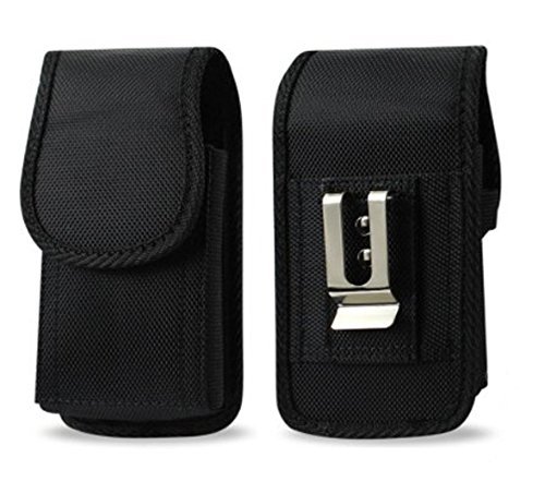 Military Grade Heavy Duty Nylon Holster with Metal Clip - Compatible with iPhone SE 2020, iPhone 8, iPhone 7, iPhone 6S/6 (Fits Large Cases up to 5.8