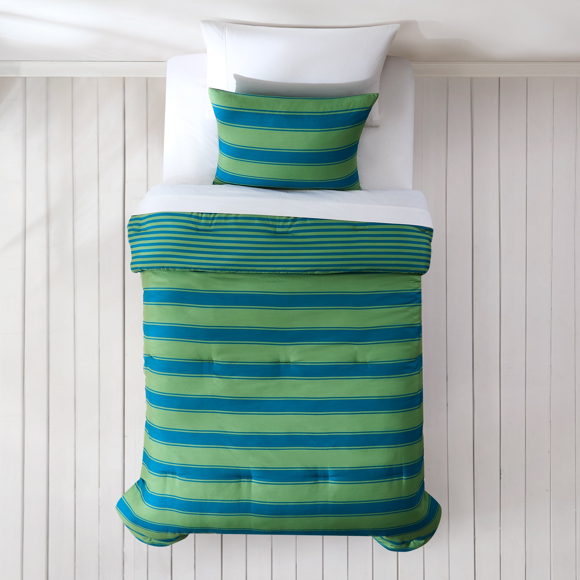 Gale Cabana Stripe Comforter Set - Queen Size Bedding, Soft & Breathable Cotton, Coastal Beach Style - Perfect for Guest Rooms, Vacation Homes & Summer Bedroom Decor