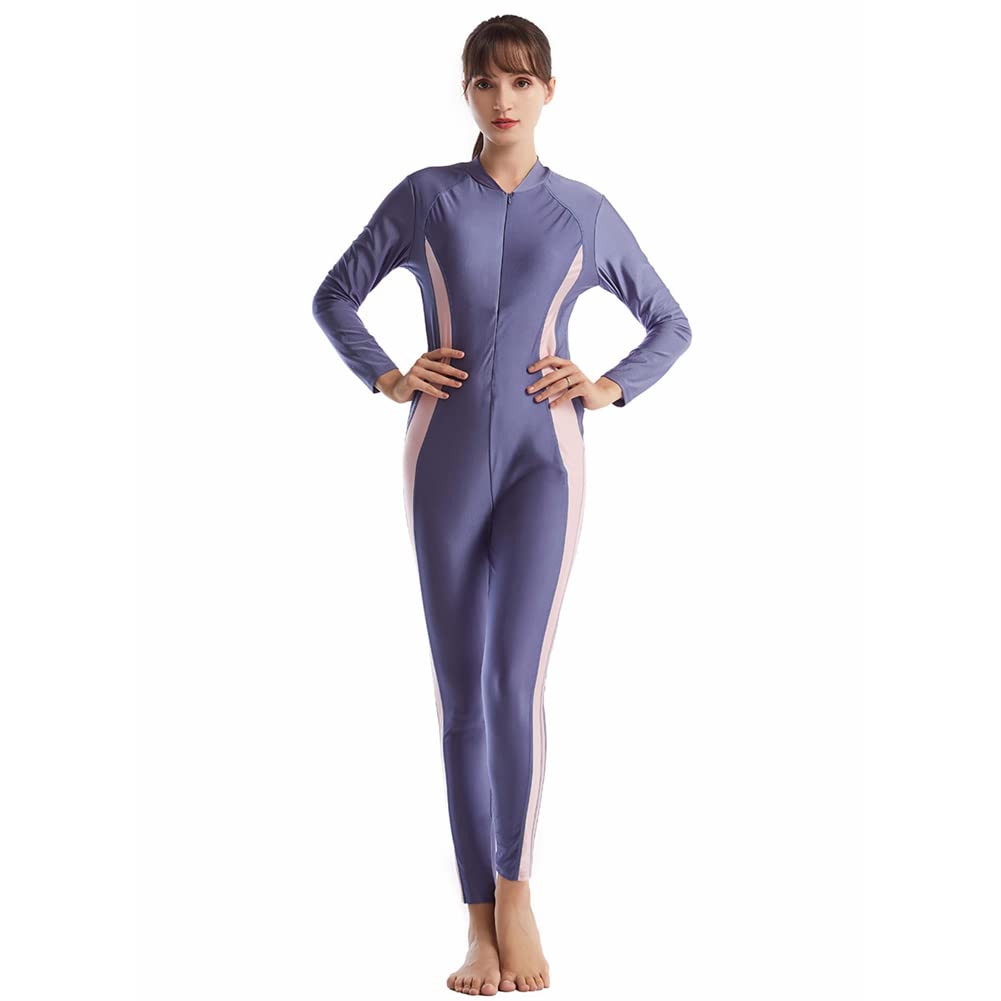 Women's Modest Muslim Burkini Swimwear - Long Sleeve One Piece Rash Guard Swimsuit with Leg Coverage | UV Protection for Beach, Pool & Water Sports