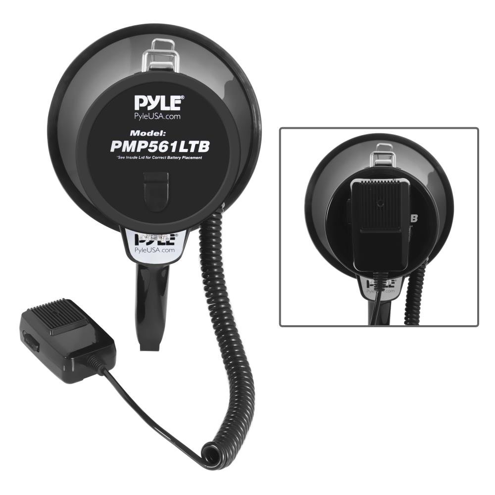 Pyle 50W Portable Megaphone Bullhorn Speaker with Microphone - Loud Alarm Siren & Volume Control | Indoor Outdoor Use for Events, Crowd Control, Emergency, Sports | Includes 8 Duracell Coppertop C Batteries