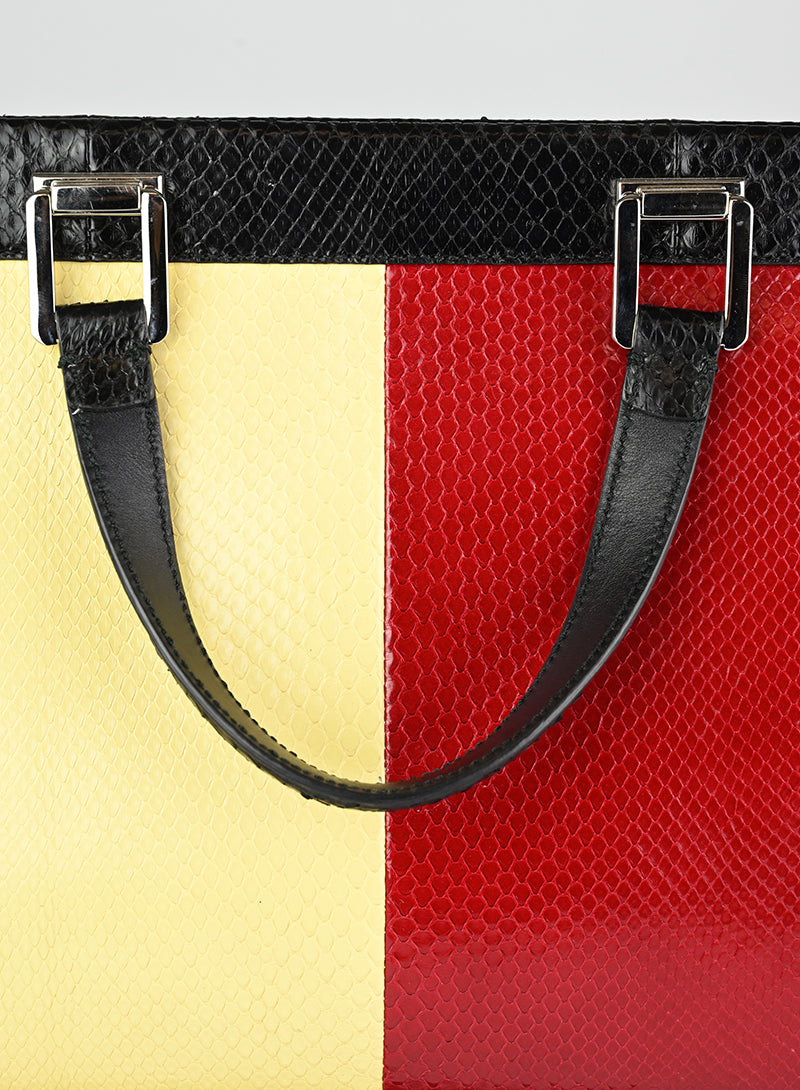 Gucci Yellow and Red Python Leather Handbag for Women - Luxury Designer Shoulder Bag for Parties, Dating & Special Occasions