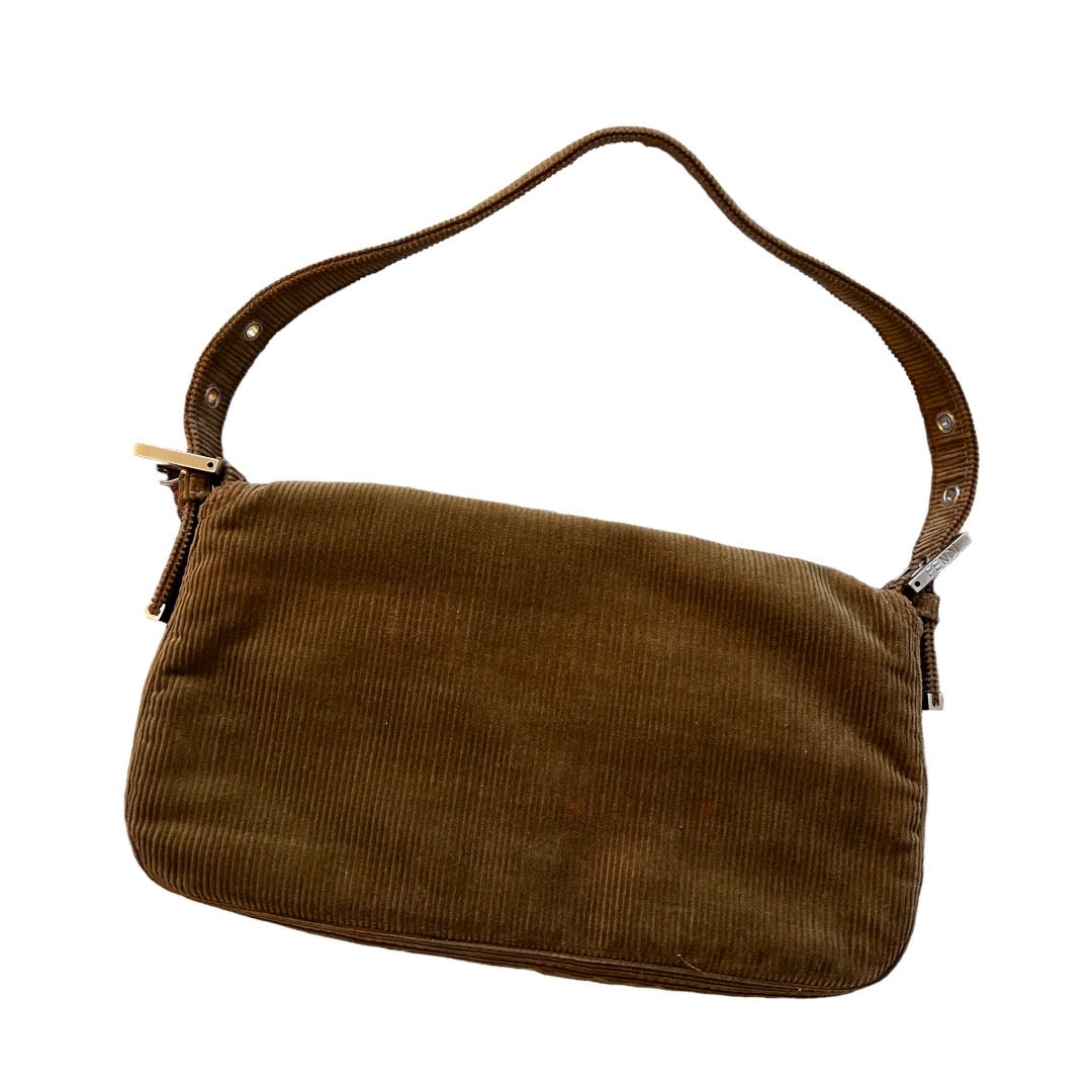 FENDI Corduroy Baguette Bag - Luxury Designer Crossbody Purse for Women | Perfect for Everyday Use, Parties & Travel