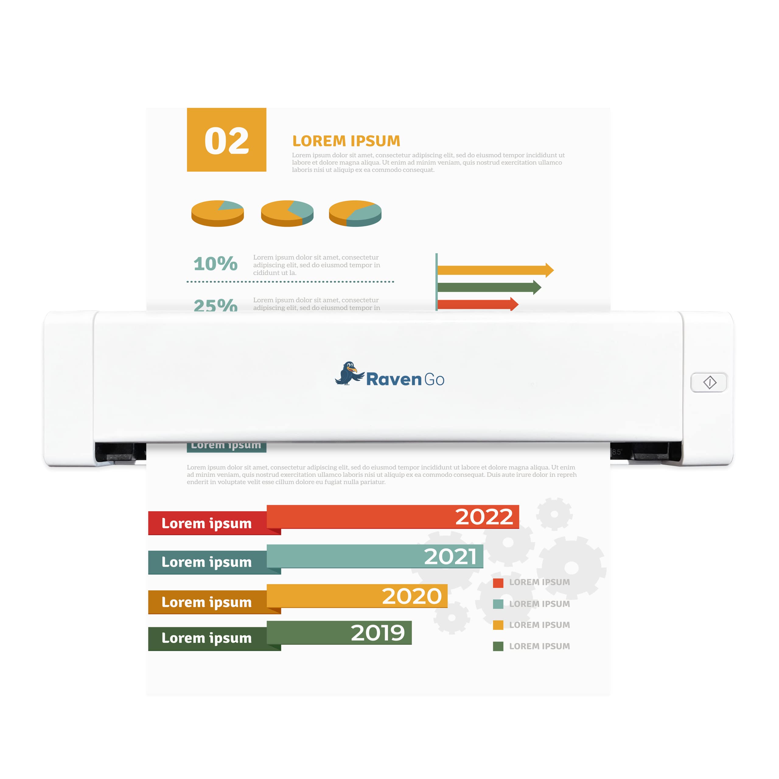 Raven Go Portable Mobile Document Scanner for PC & Mac - Duplex Sheet-Fed Scanning for Home Office, Business Travel & On-the-Go Professionals