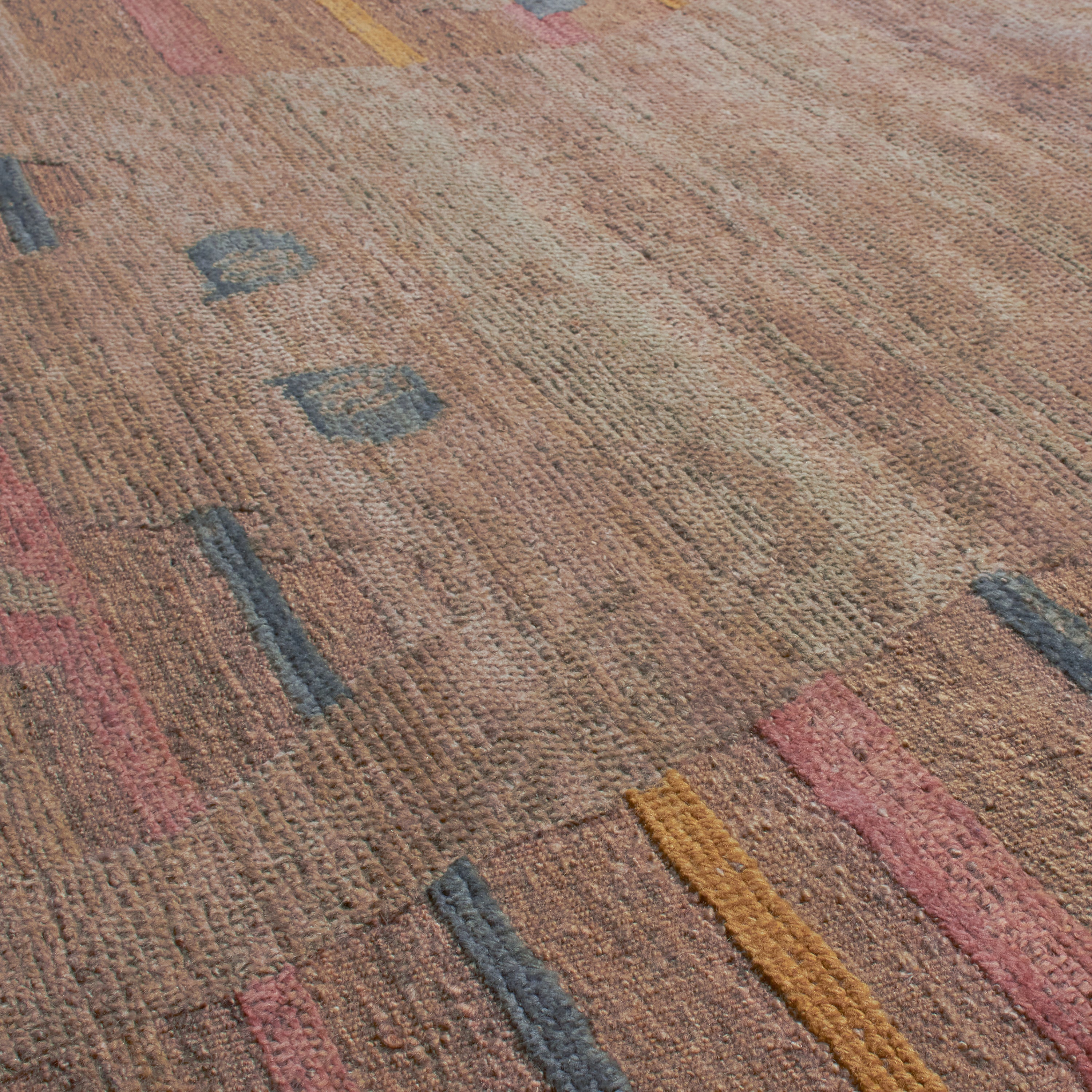 Antique Tibetan Handmade Wool Rug DD 428 - Orange Traditional Carpet for Living Room, Bedroom & Home Decor