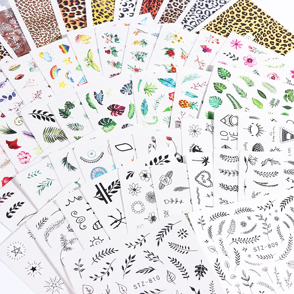 LAURAG 68 Sheets Nail Art Stickers - Water Transfer Nail Decals for Manicure, Salon & Home Use | DIY Nail Art Designs for Parties, Weddings & Everyday Beauty