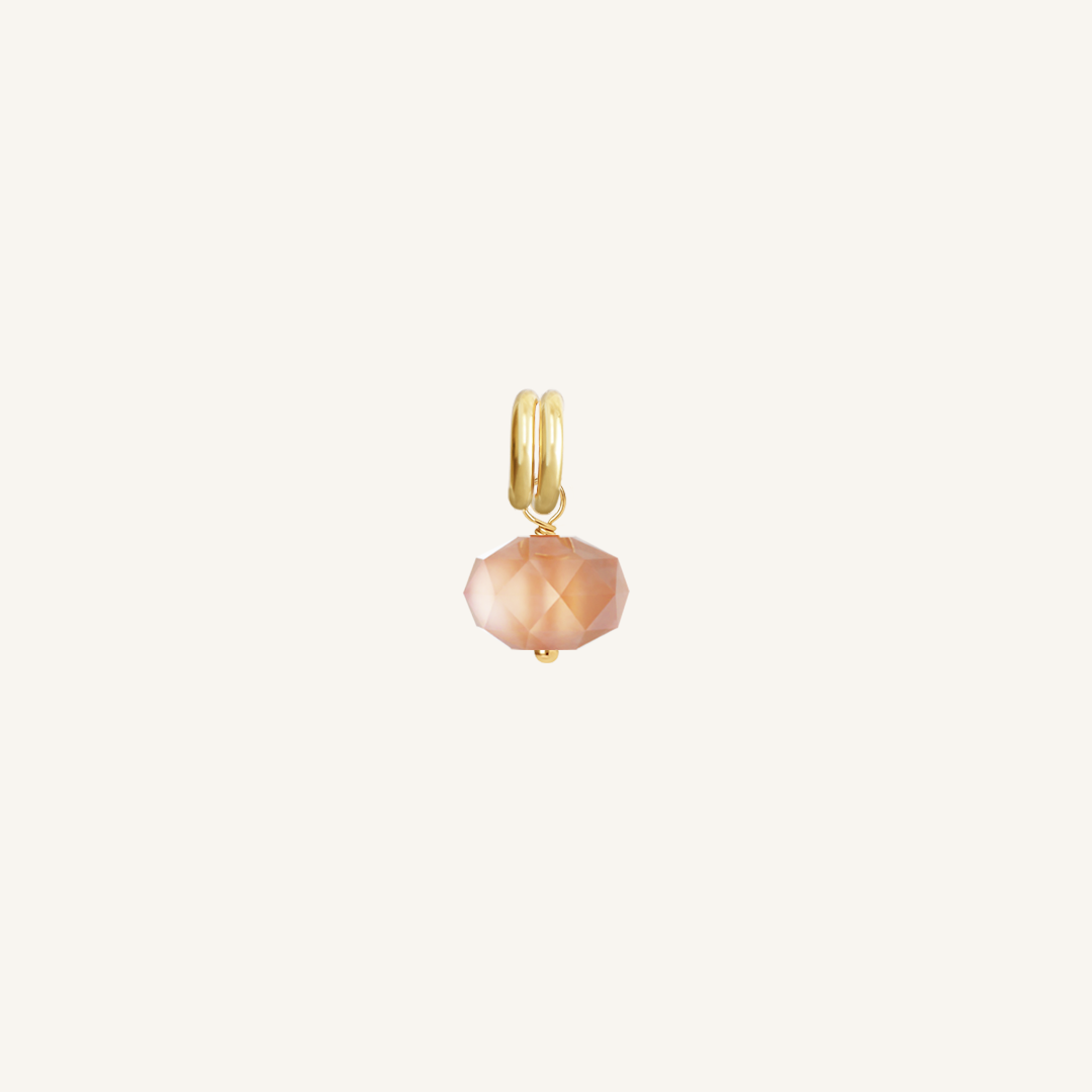 Opulent Orange Moonstone Charm - Stone of Hope & Healing Crystal for Jewelry Making, Meditation & Spiritual Gifts