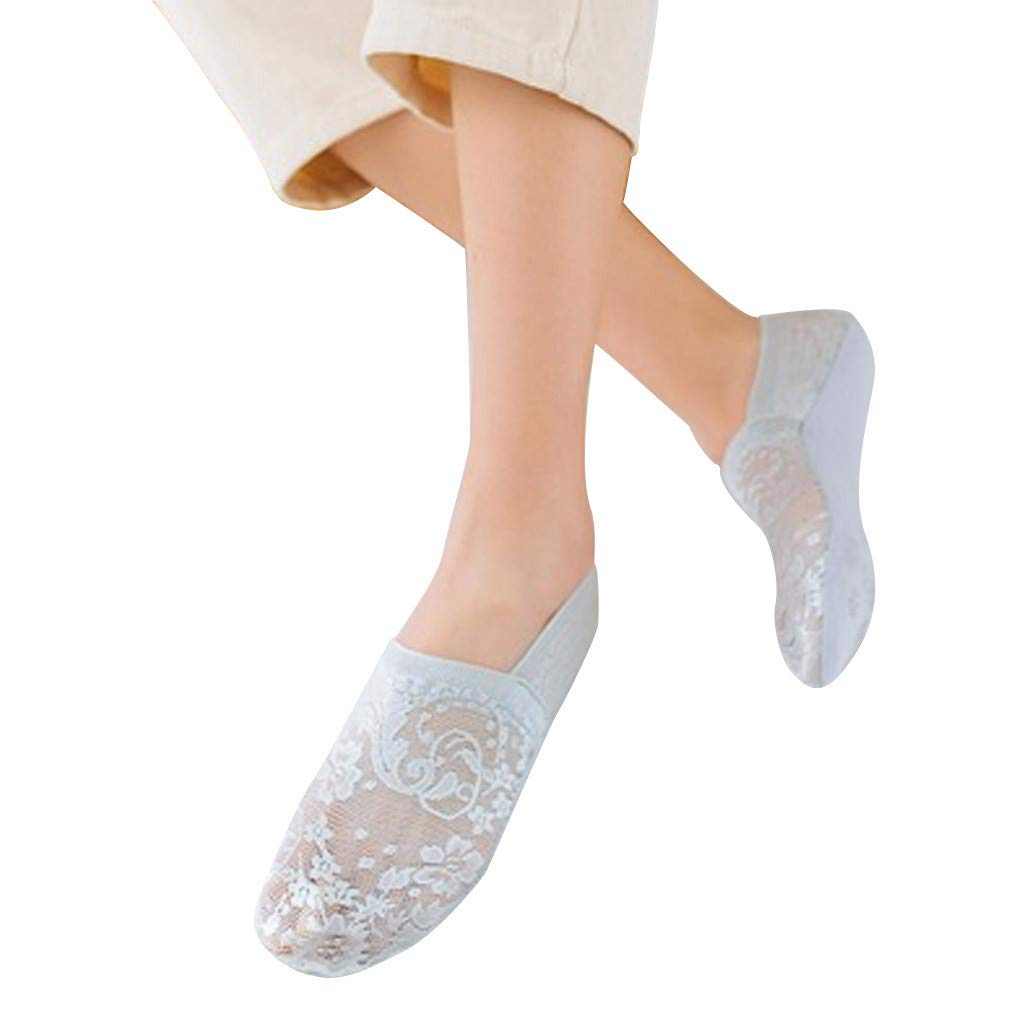 Non-Slip Women's Cotton Lace Socks - Home & Yoga Wear