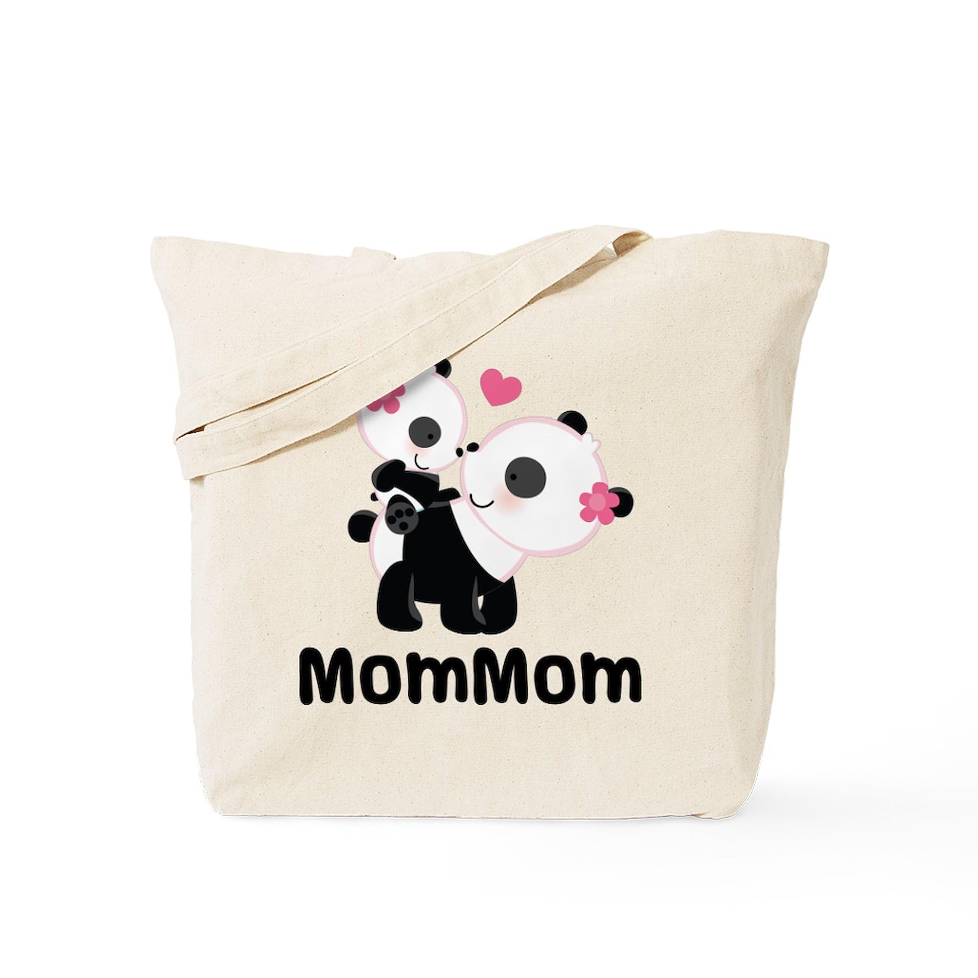 Stylish Panda Tote Bag for Mom & Grandma - Natural Canvas Reusable Shopping Bag - Perfect for Groceries, Beach Trips & Daily Use