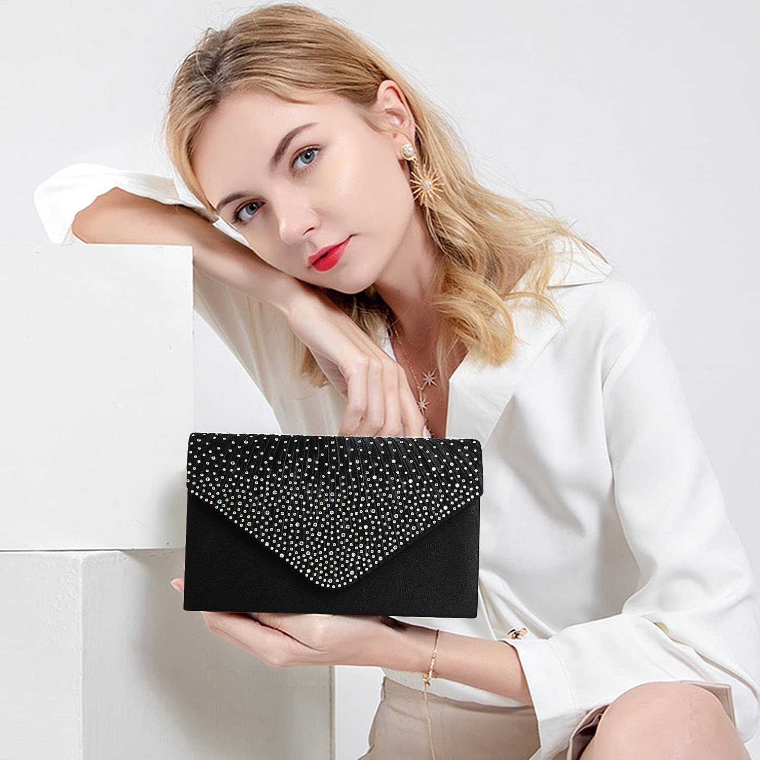 Elegant Women's Clutch Purse for Evening, Wedding, Party & Prom | Crossbody Handbag for Formal Events & Cocktail Nights | Perfect for Date Night, Bridal Shower & Special Occasions