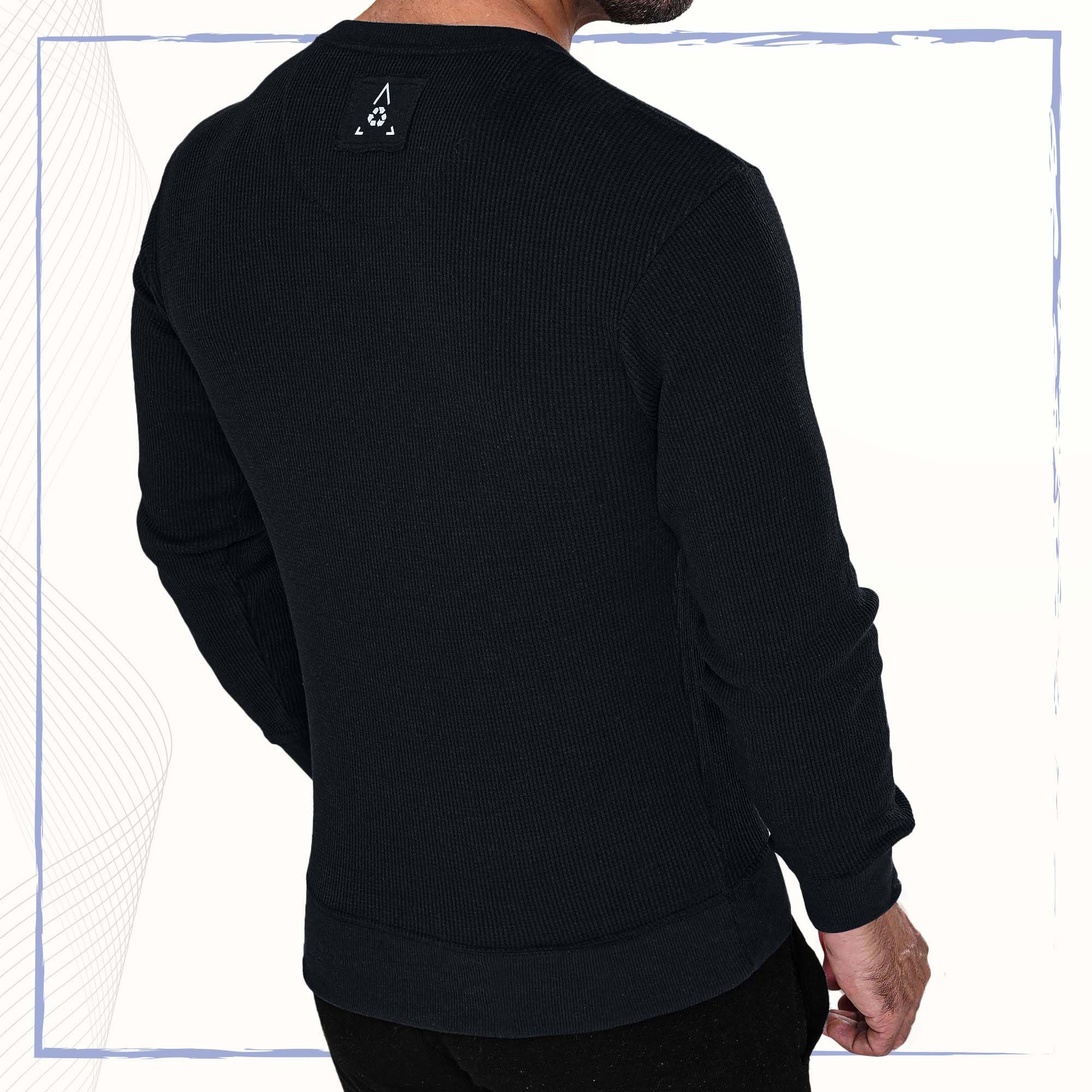 Men's Long Sleeve Waffle Thermal Shirt - Soft Knit Sweater & Comfortable Sweatshirt for Winter - Perfect for Outdoor Activities, Camping, and Casual Wear