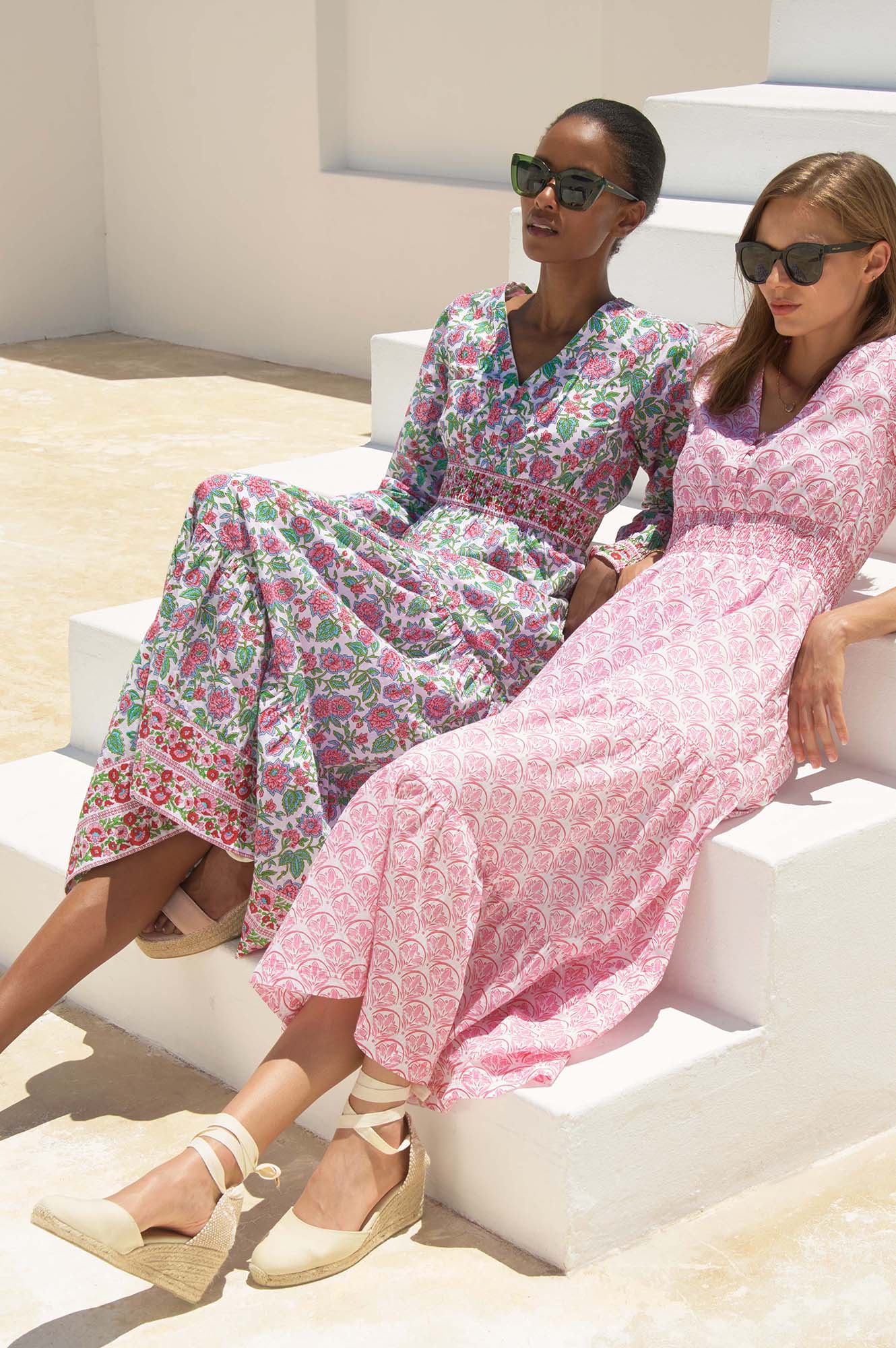 Billie Short Sleeve Dress for Women - White & Pink Floral Summer Dress | Perfect for Beach, Vacation & Casual Outings