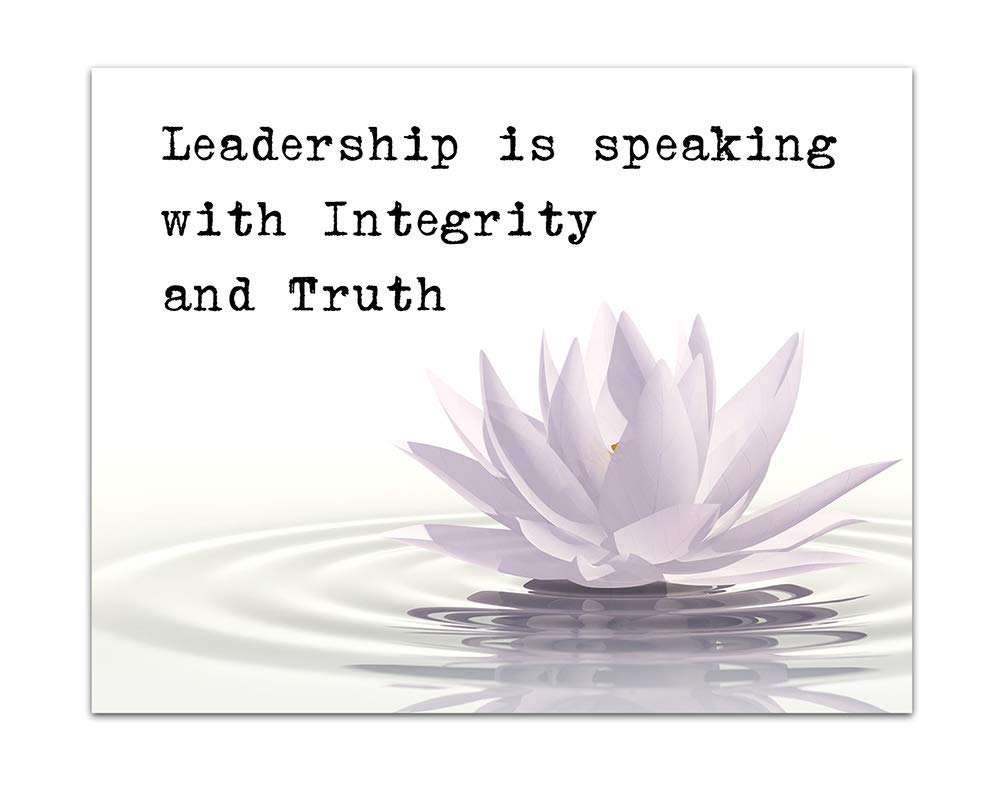 Inspiring Leadership Quotes Wall Art - Motivational & Spiritual Zen Decor for Office, Home, Meditation Room - 11x14 Unframed Print (Lotus) | Printed in USA
