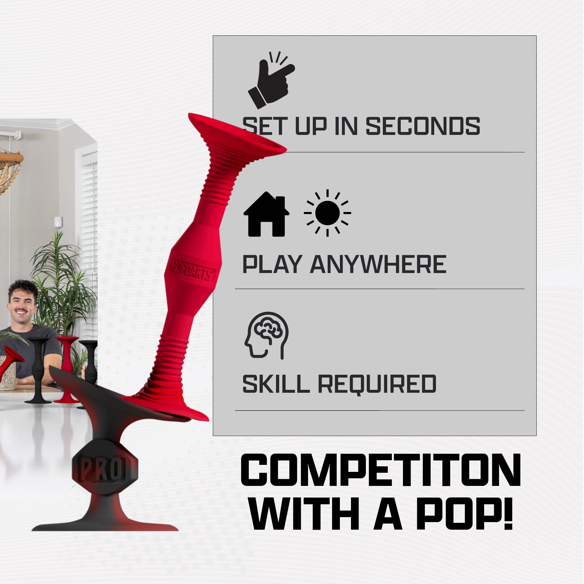 Popdarts PRO Pack Game Set (Red & Black) - Indoor & Outdoor Suction Cup Throwing Game - Competitive Fun for Parties, Backyards, and Family Gatherings