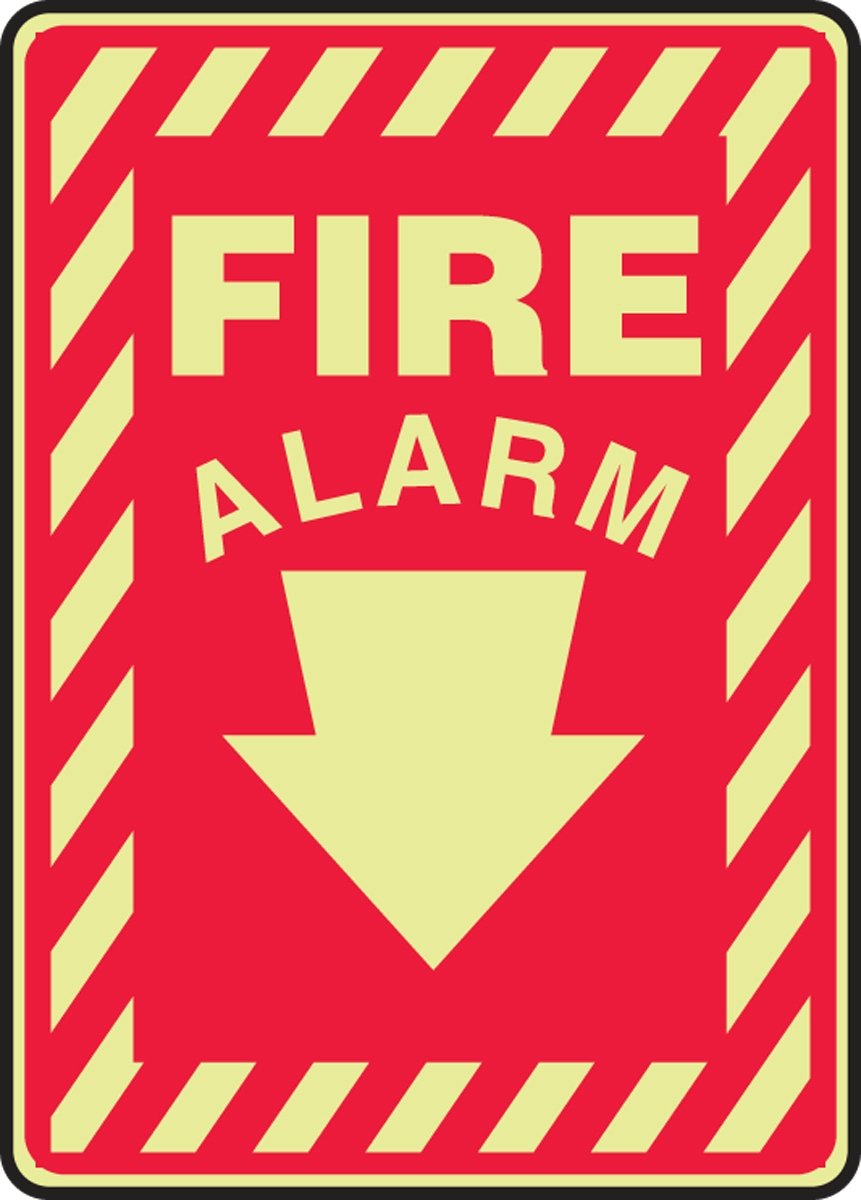 ACCUFORM Glow-in-The-Dark Fire Safety Sign (MLFX535GP) - High Visibility Emergency Exit & Fire Door Label for Workplace & Public Areas
