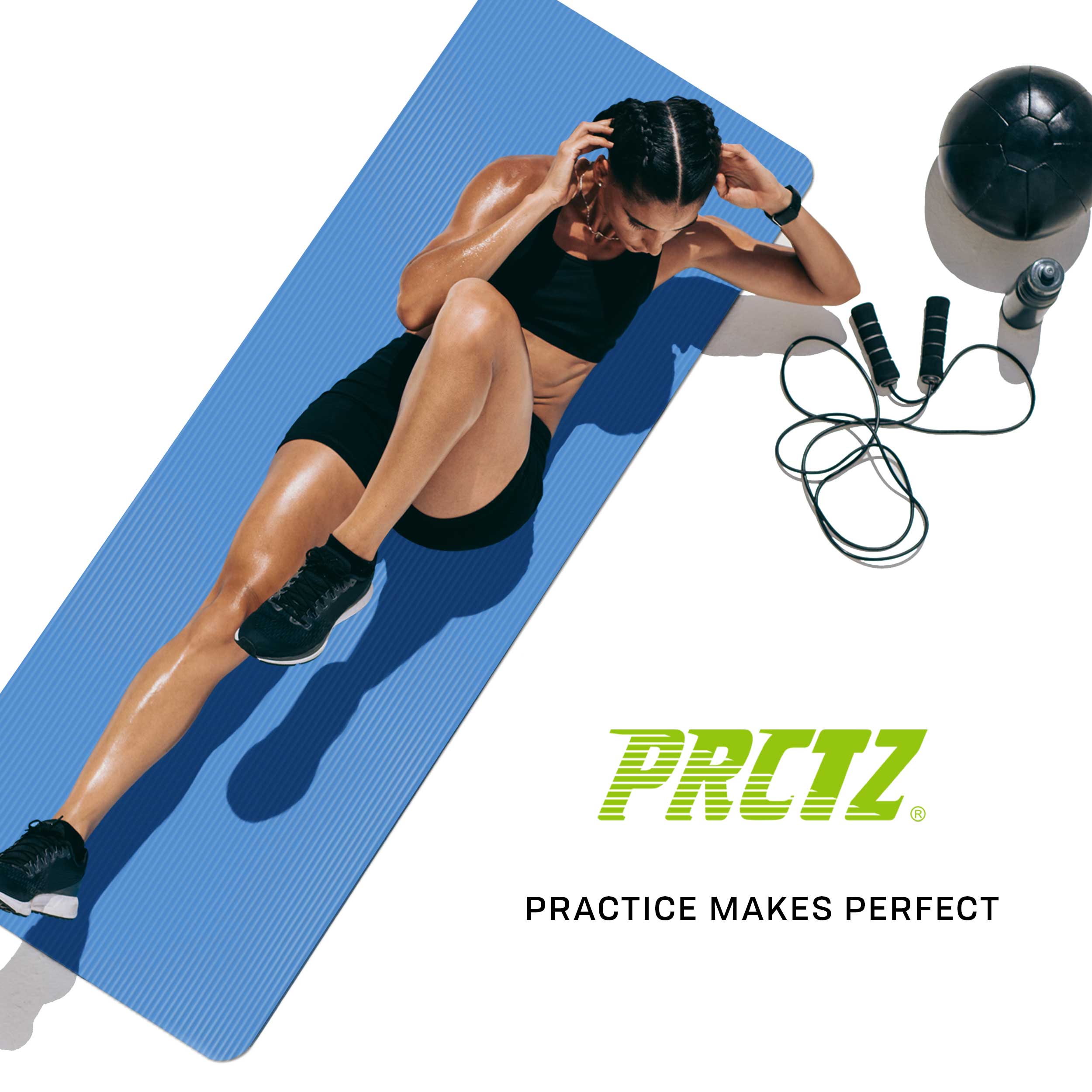 PRCTZ 12mm Thick NBR Exercise Yoga Mat - Non-Slip, Eco-Friendly Fitness Mat for Home Workouts, Gym, Pilates & Yoga Practice