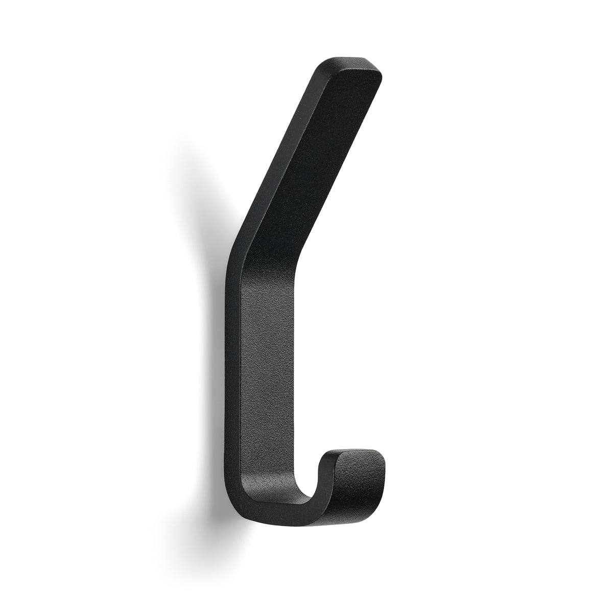 ZONE DENMARK Double Hook Rim Hanger - 12cm Black Wall Hooks for Hats, Coats & Bags - Perfect for Entryway, Closet & Bathroom Organization